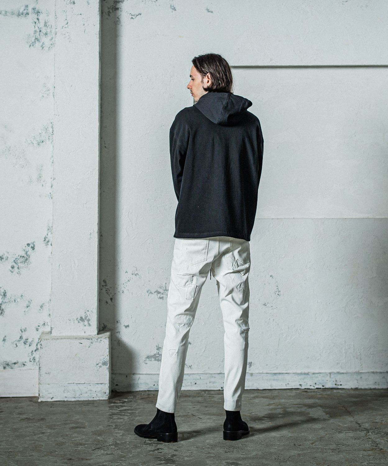 MICK DENIM JERSEY / RC35-ST-020 / デニムジャージテーパードパンツ / ホワイトリメイク