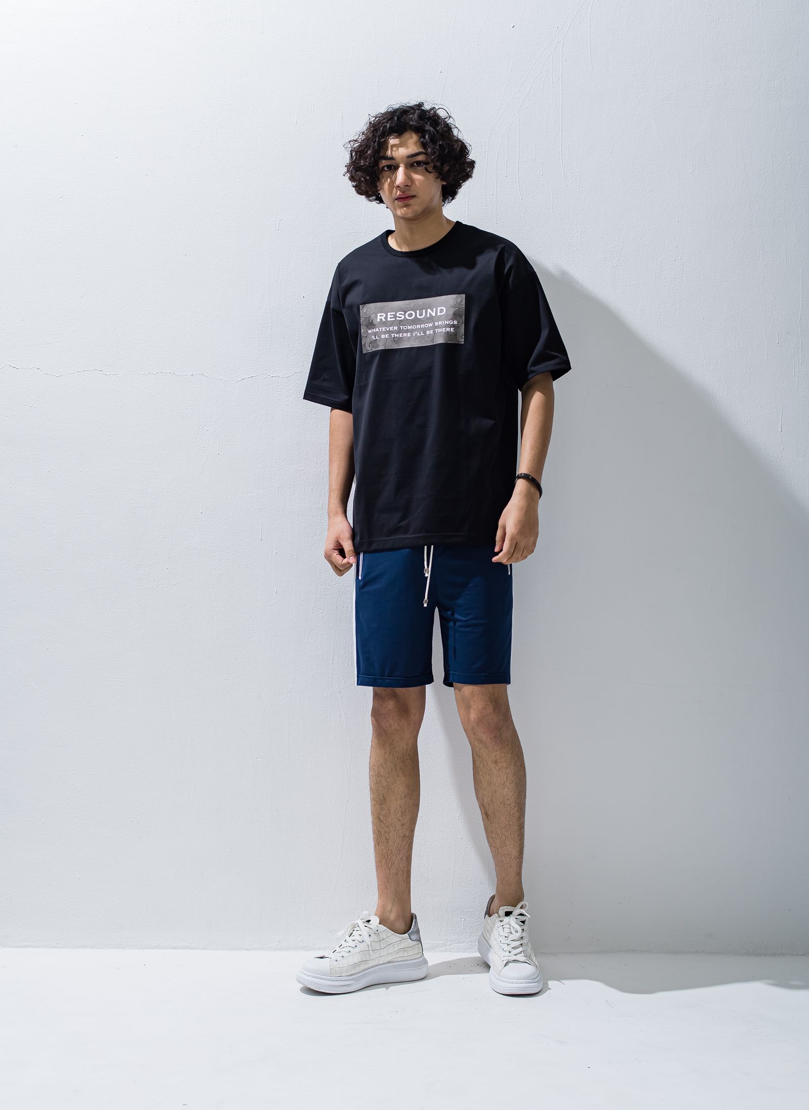 BANDANA BOX ROGO OVER TEE / RC28-T-003 / ボックスロゴビッグTシャツ / ブラック
