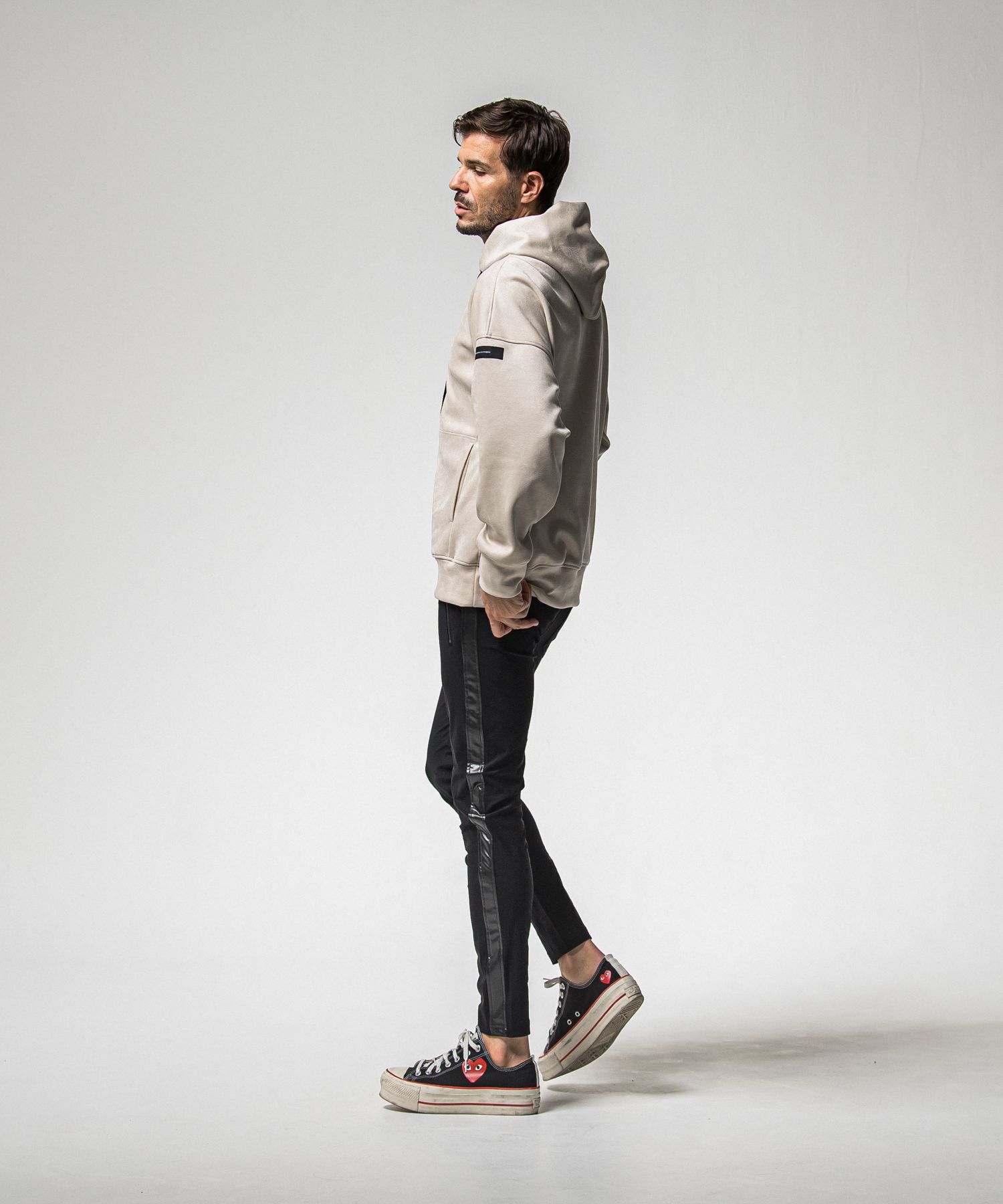 SUEDE LOOSE HOODIE / RC38-C-006 / スエードパーカー / グレージュ (1月上旬入荷予定)
