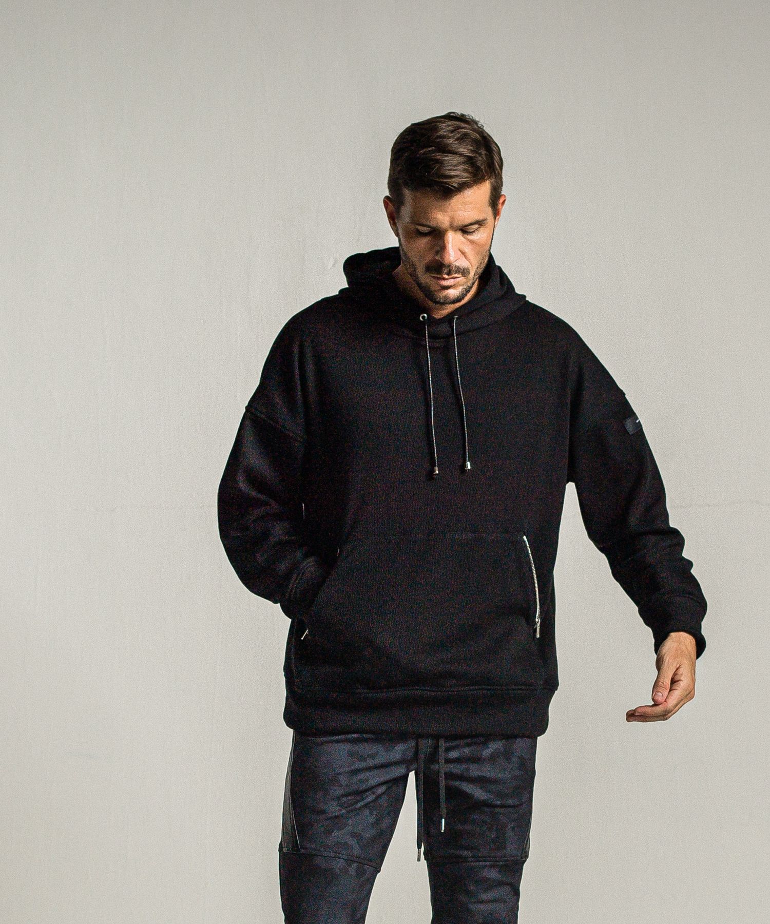 SHAGGY FLEECE THERMAL PULLOVER HOODIE / RC34-C-003 / 裏起毛サーマルパーカー / ブラック