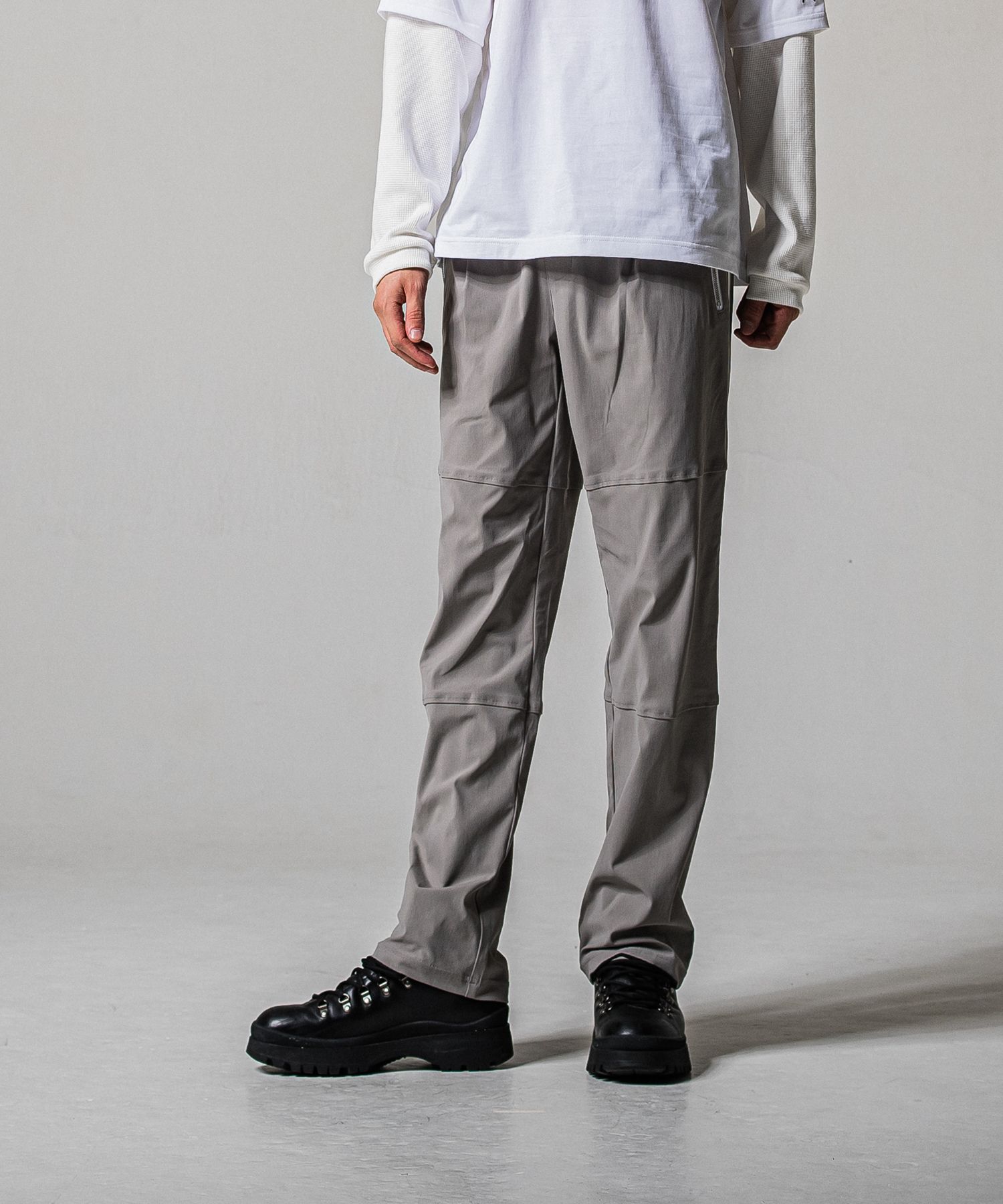 JOHNSON LINE WIDE PANTS / RC39-ST-009WT / ジョンソンラインワイドタックパンツ / グレー×ホワイト (1月下旬入荷予定)