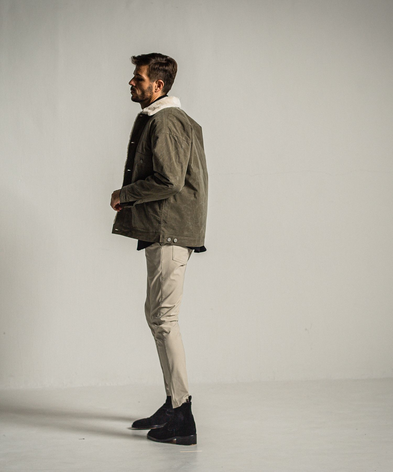 CHRIS EASY HEAT TUCK PANTS / RC34-ST-016HT / 裏起毛タックイージーパンツ / グレージュ