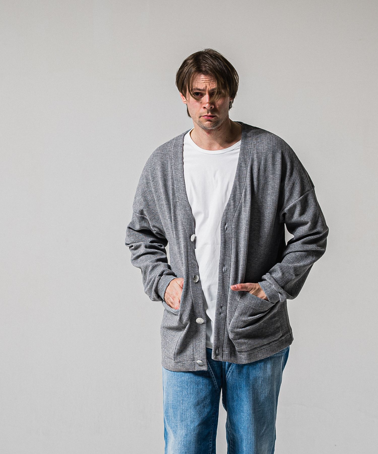 BLISTER KNIT C/D / RC39-C-005 / ブリスターニットカーディガン / グレー (1月下旬入荷予定)