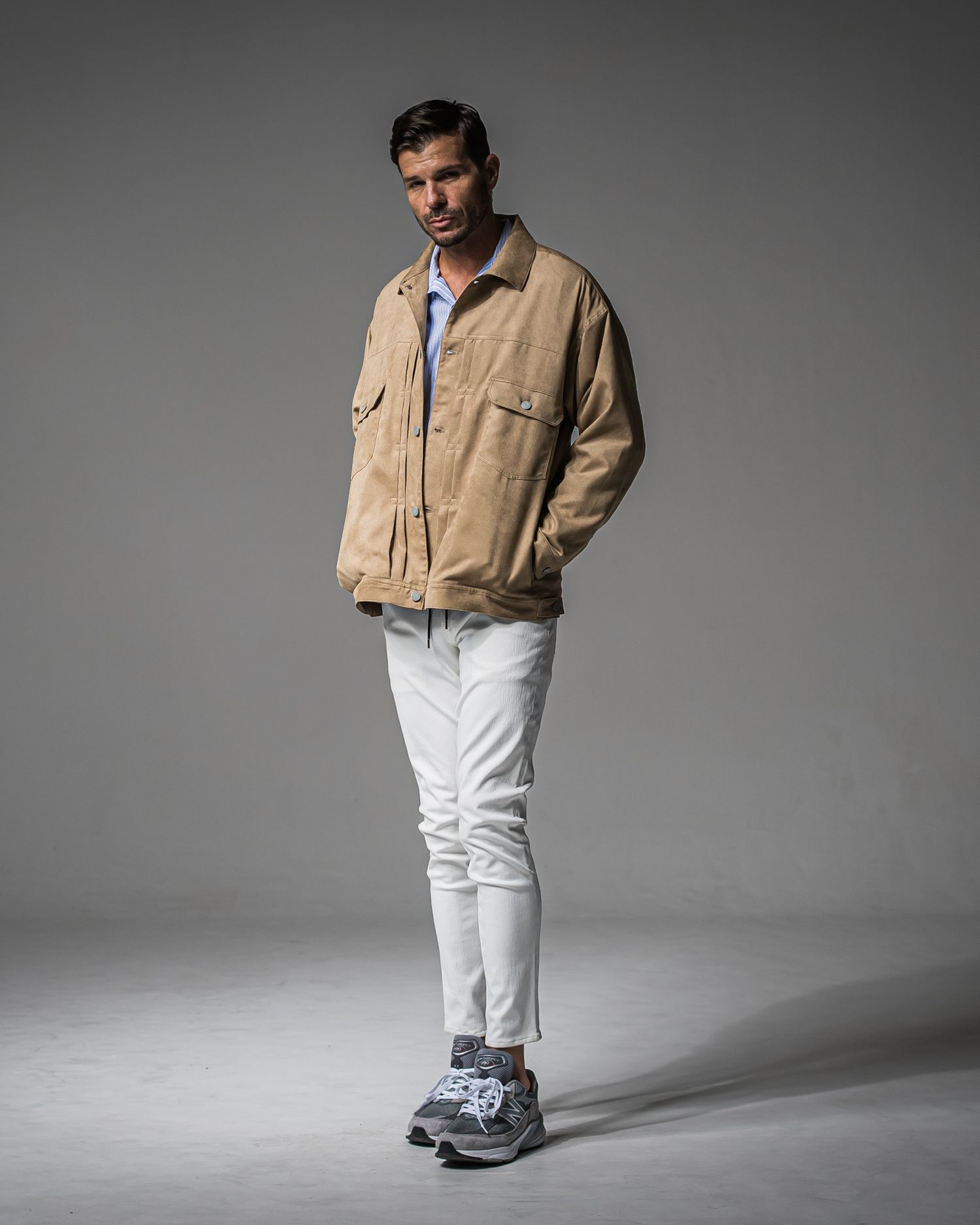 MICK DENIM JERSEY / BASIC-ST-020 / デニムジャージテーパードパンツ / ホワイト (9月上旬入荷予定)
