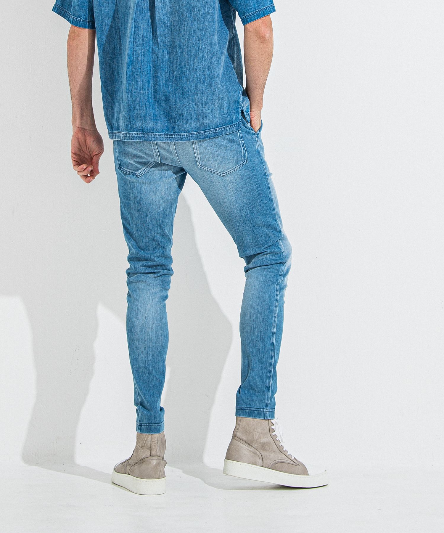 DENIM JERSEY CHRIS EASY TUCK PT / RC36-ST-016TD / ライトオンスデニムジャージイージータックパンツ / ライトインディゴ