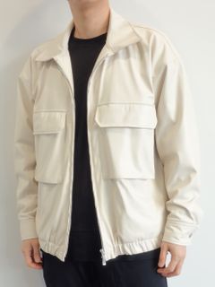FW JACKET / RC25-JK-006 / オーバーサイズレザーブルゾン / ベージュ