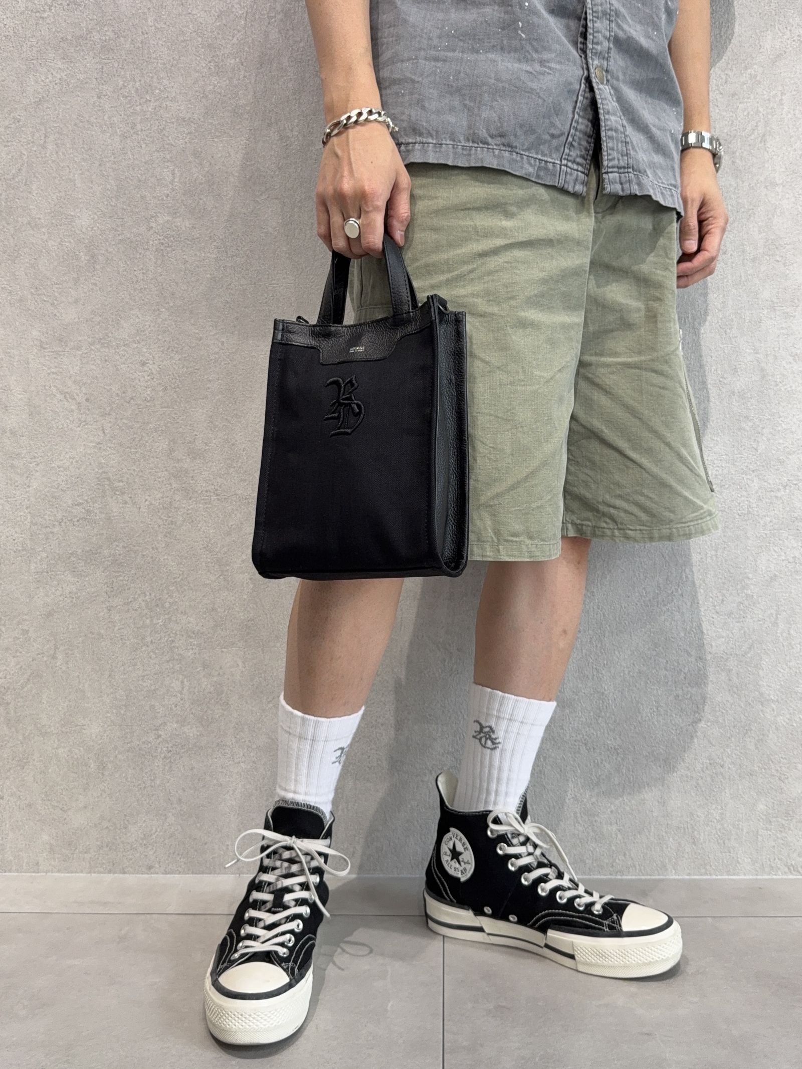 DENIM MINI TOTE BAG / RC41-BAG-001RD / デニムミニトートショルダーバッグ / ブラック
