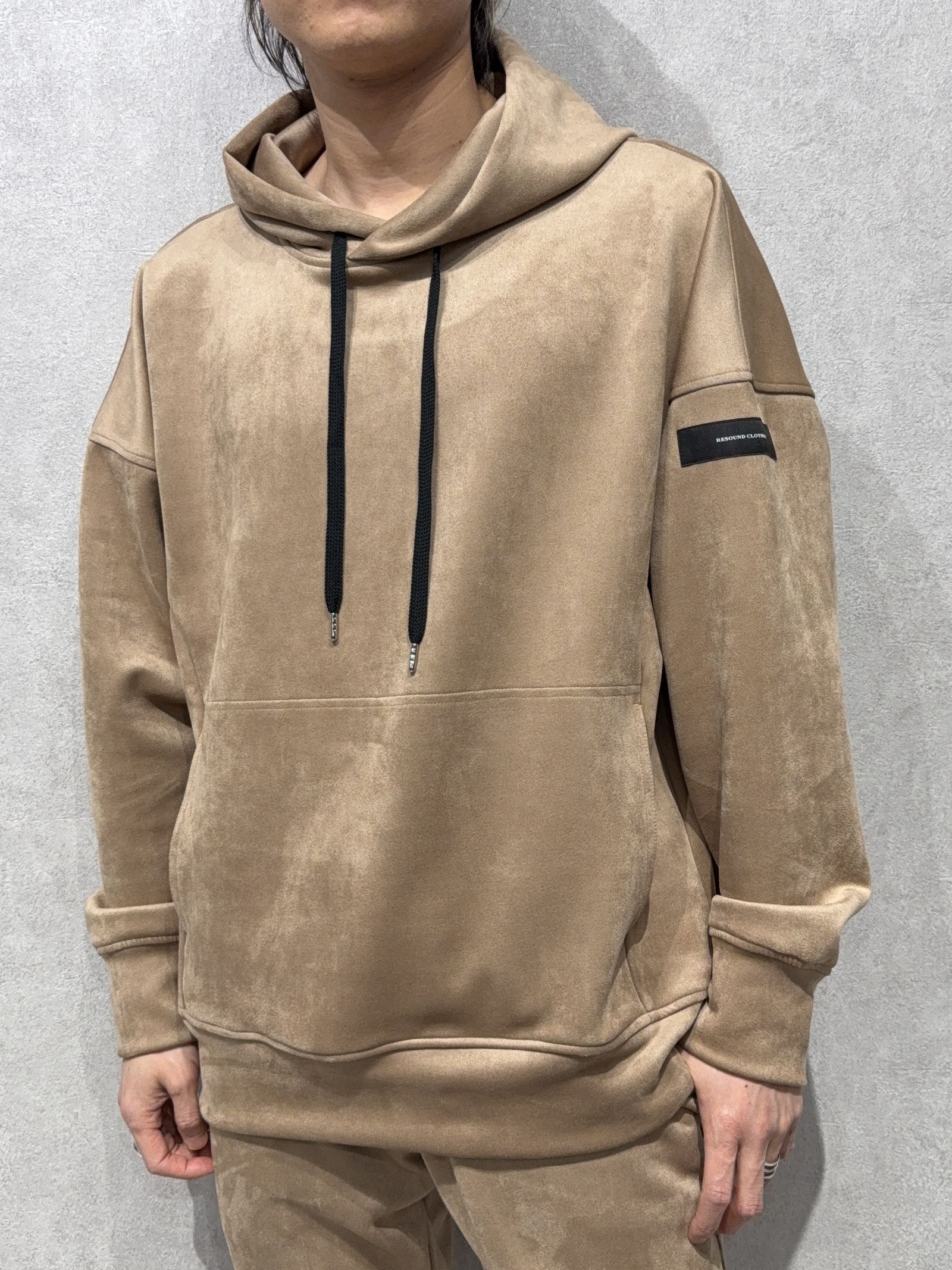 SUEDE LOOSE HOODIE / RC38-C-006 / スエードパーカー / ブラウン