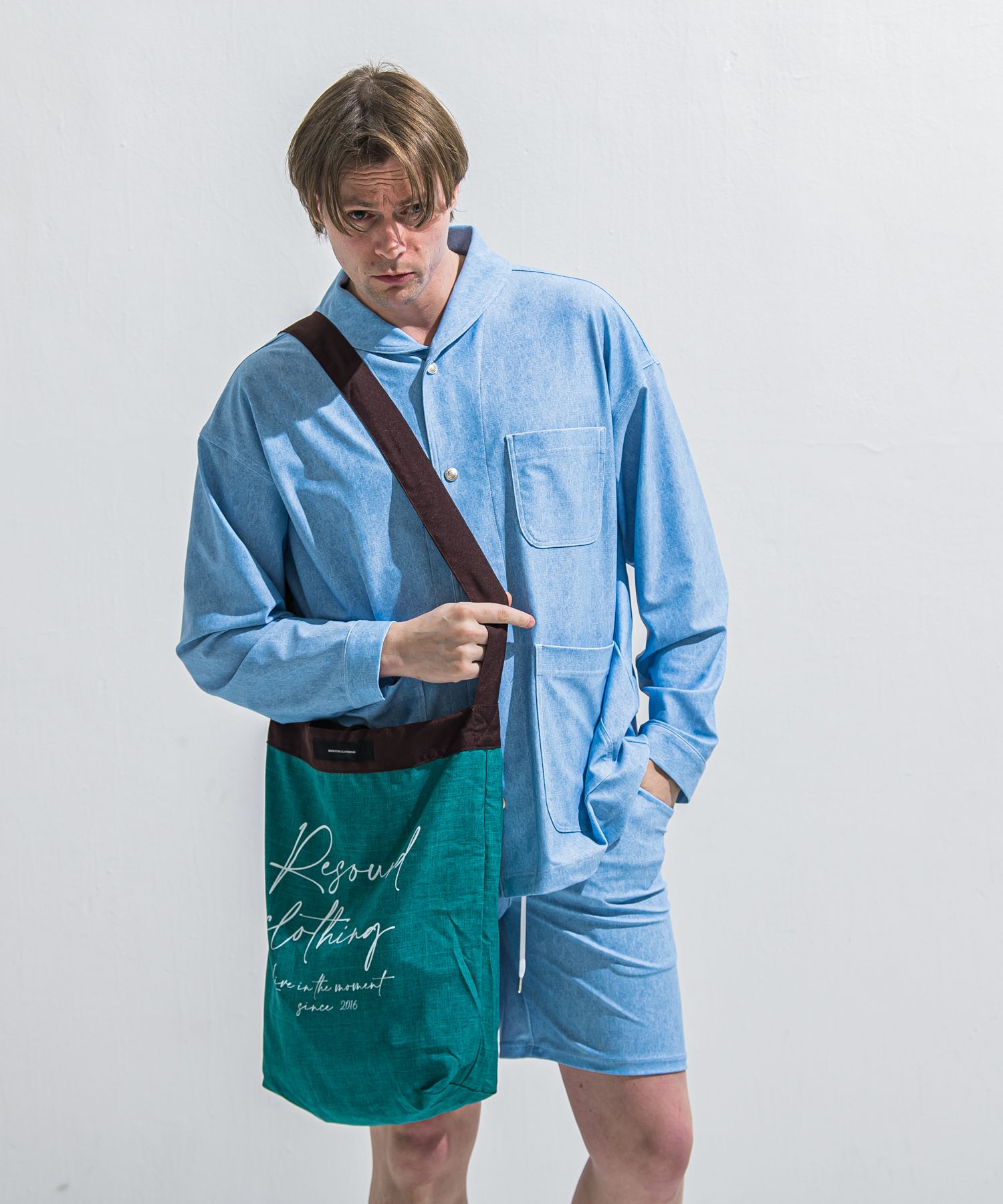 「Lagu×RESOUND」 BLANKET & ECOBAG / RL-BLBAG-1 / ブランケット&ショルダーエコバッグ / ターコイズ