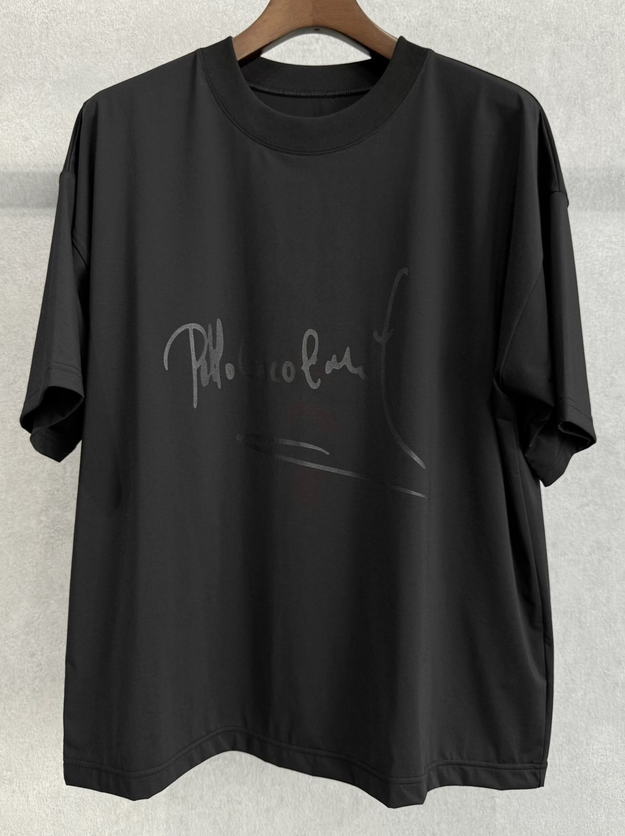 PB SIGN OVER NYLON T / DP1-T-001 / サインプリントナイロンビッグTシャツ / ブラック