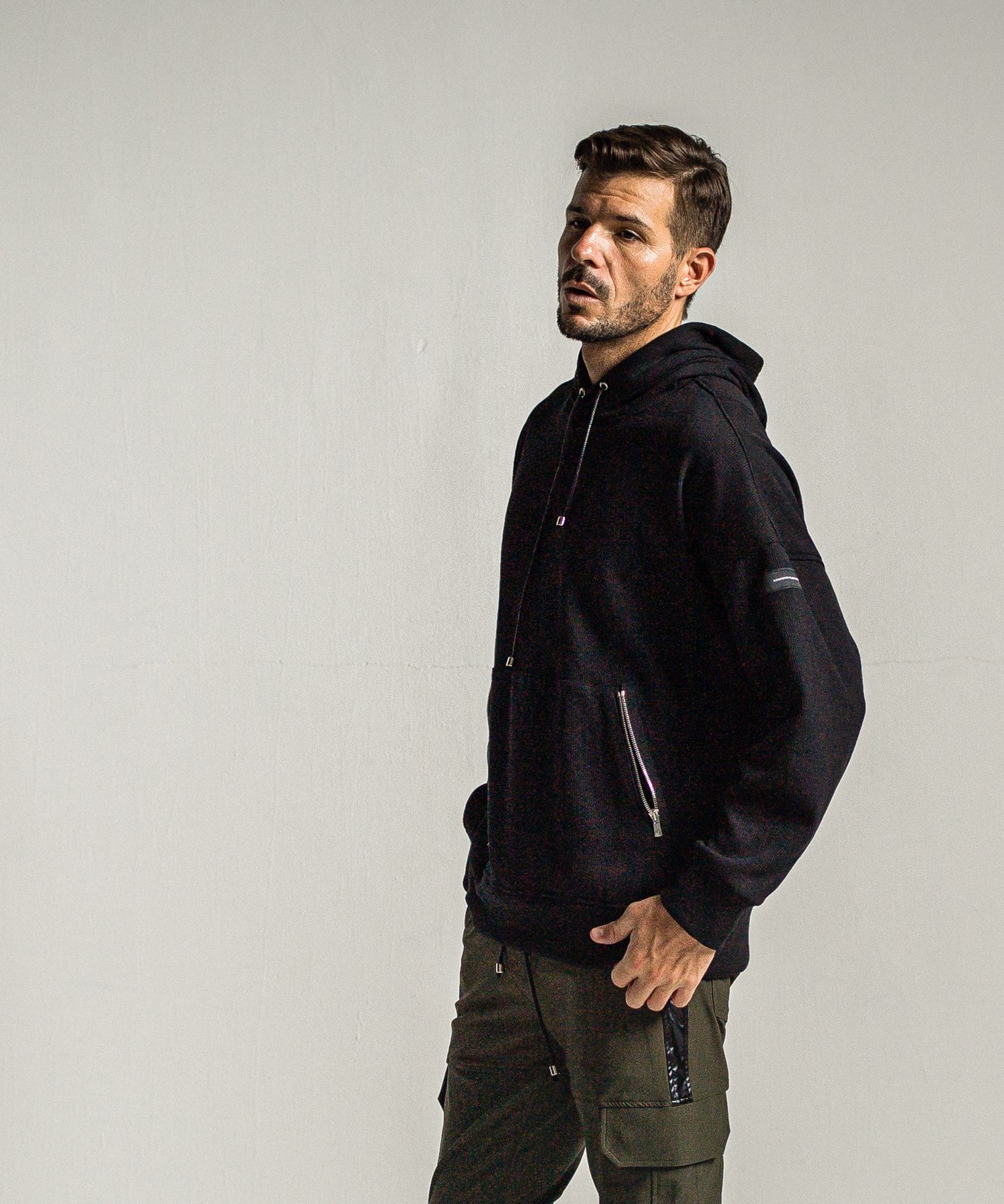 SHAGGY FLEECE THERMAL PULLOVER HOODIE / RC34-C-003 / 裏起毛サーマルパーカー / ブラック