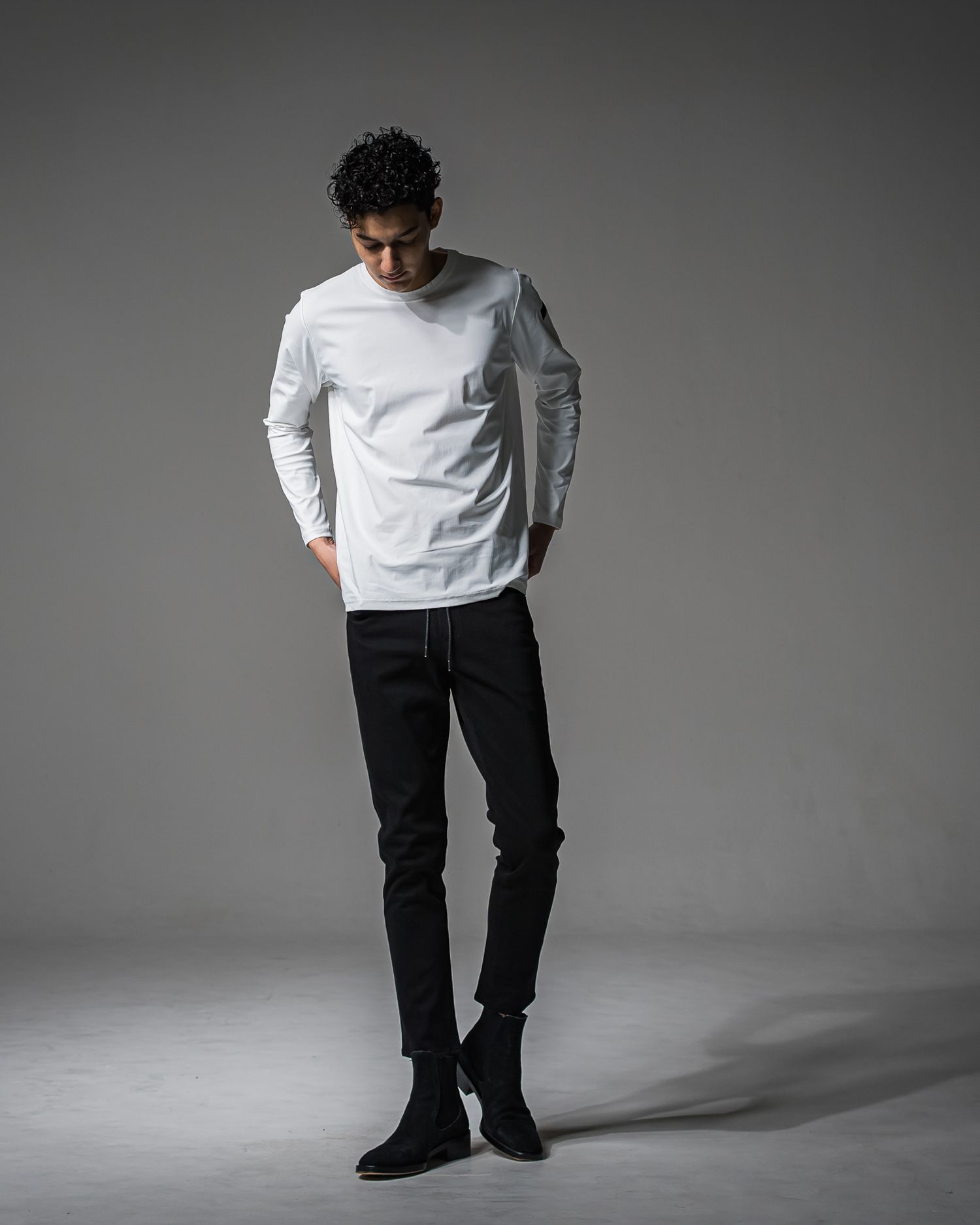MICK DENIM JERSEY / BASIC-ST-020 / デニムジャージテーパードパンツ / ブラック (9月上旬入荷予定)