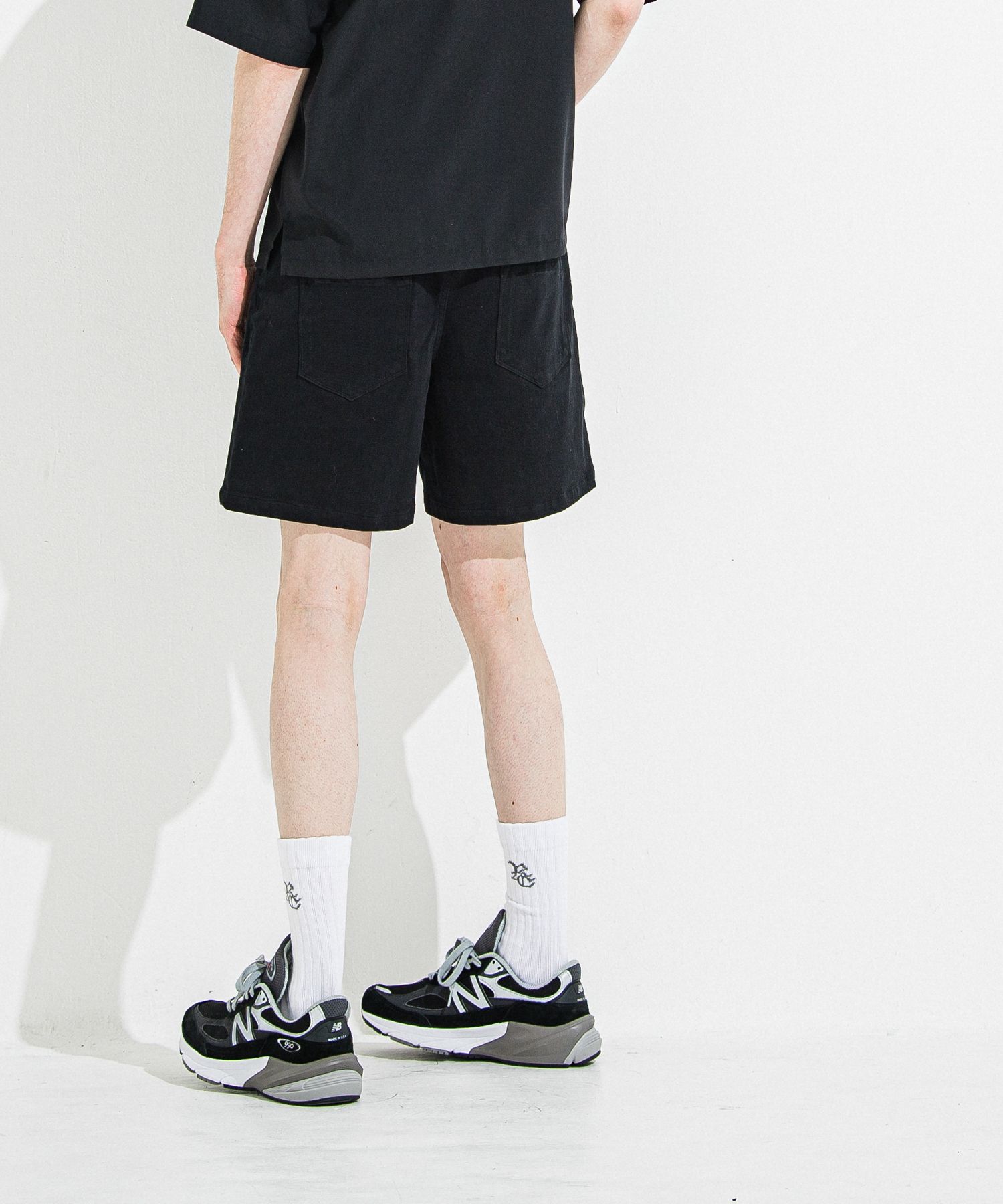 DENIM JERSEY SHORTS / RC36-HP-006 / デニムジャージショーツ / ブラック