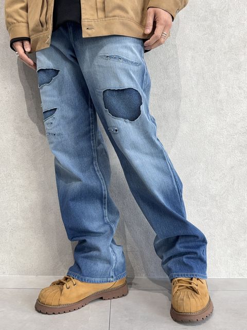 KING DENIM JERSEY / RC38-ST-005 / デニムジャージバギーワイドパンツ / インディゴクラッシュ