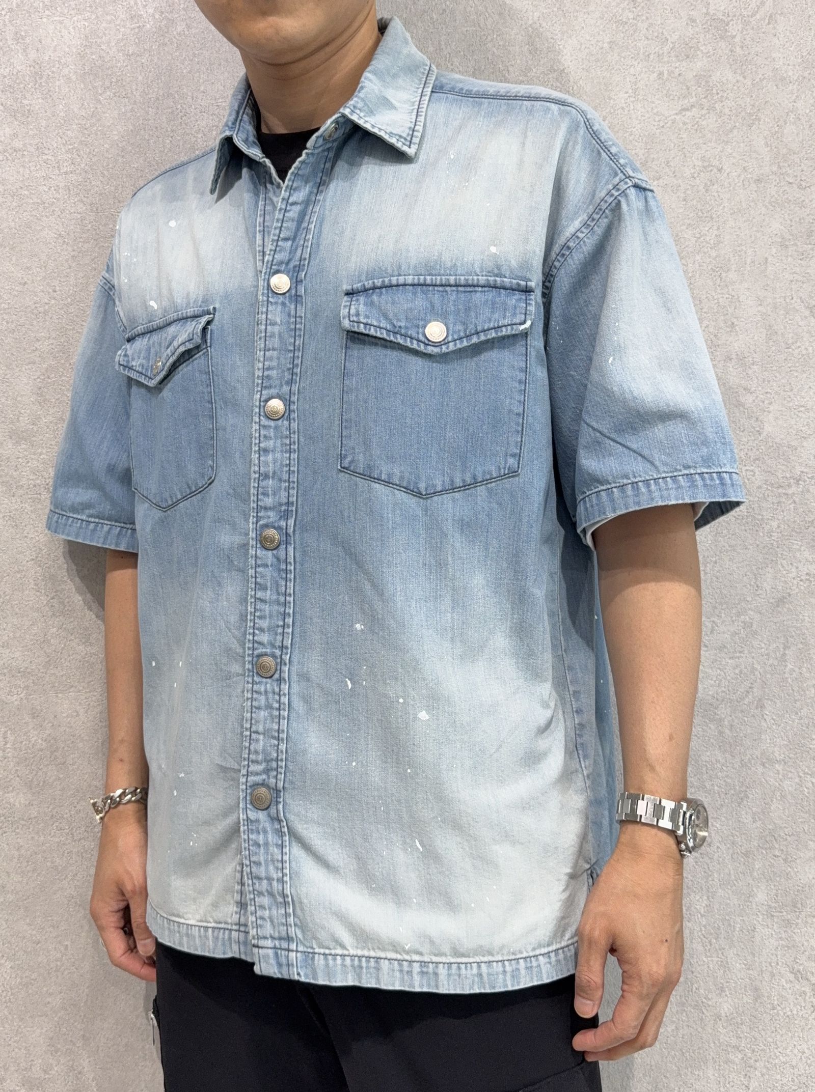 RESOUND CLOTHING - HALF DENIM SHIRTS / RC40-SH-002 / デニム半袖