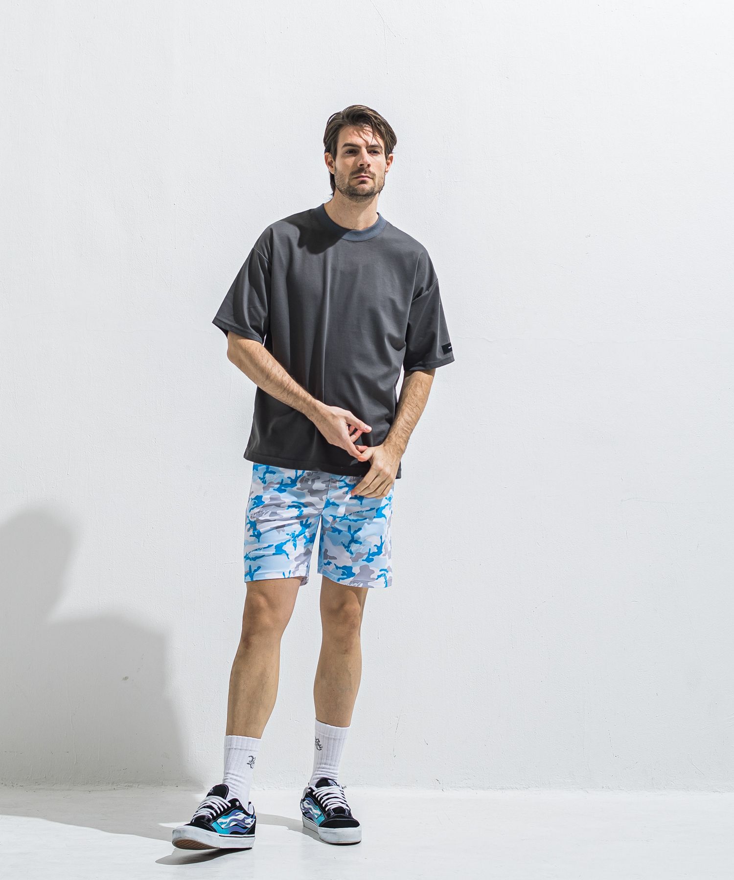 RUSH SHORTS / RC40-HP-002 / ラッシュガードショーツ / カモフラサックス (5月下旬入荷予定)