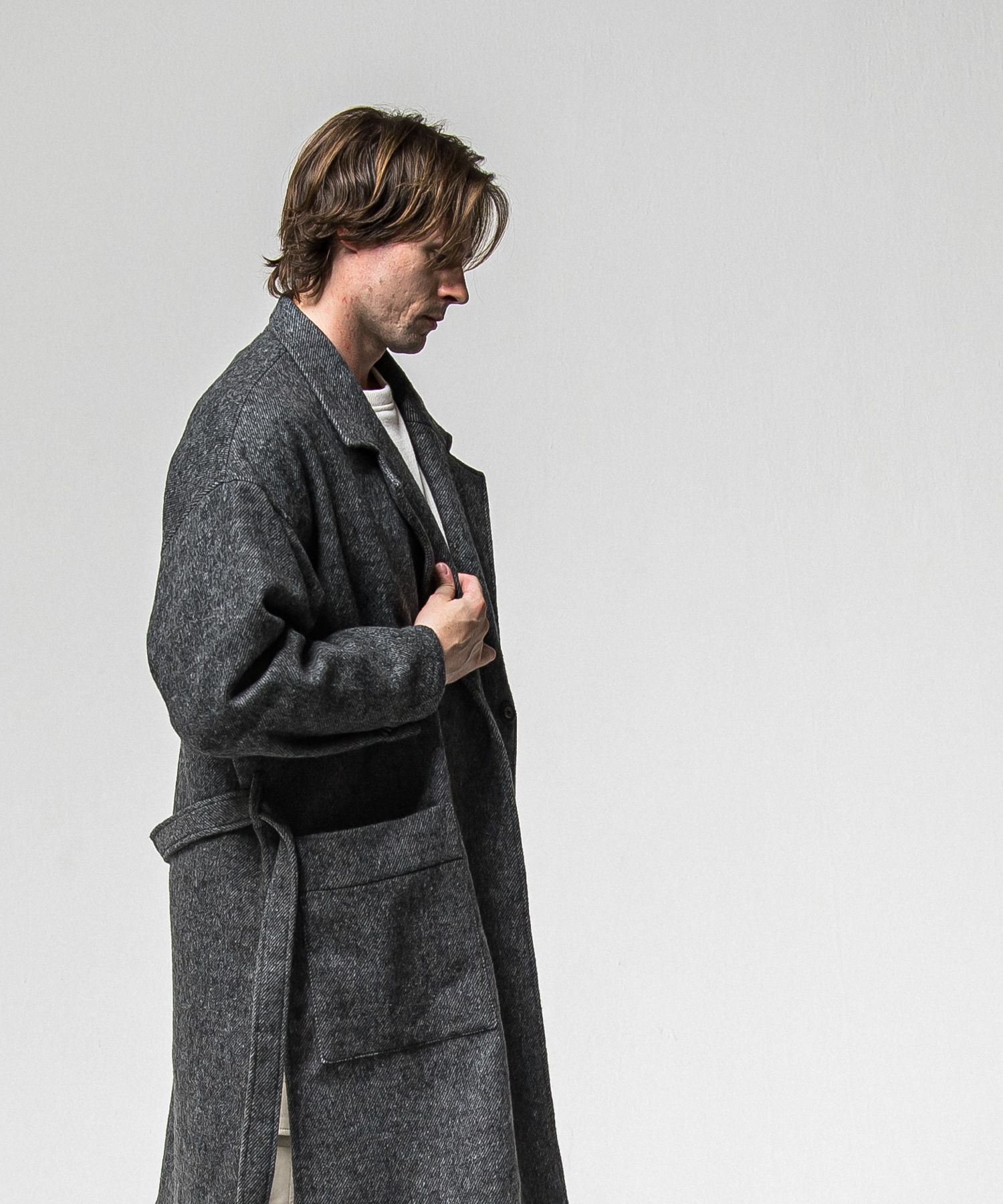 GOWN OVER COAT / RC38-JK-004 / オーバーサイズガウンコート / グレー (11月上旬入荷予定)
