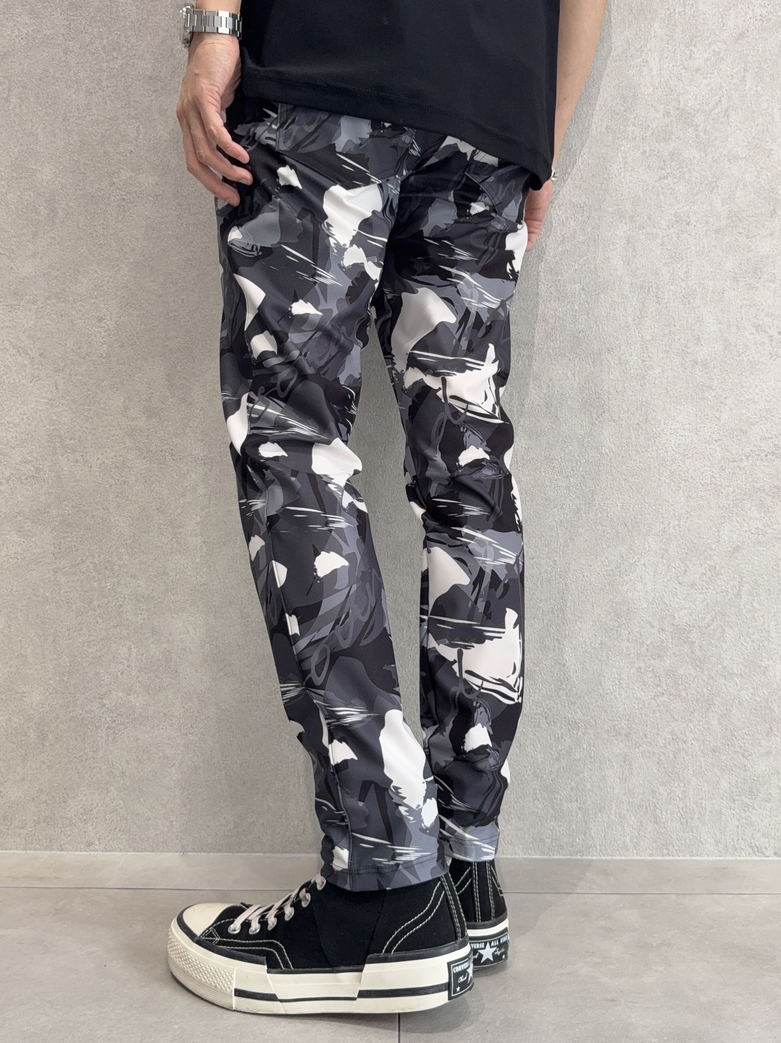 CHRIS EASY TUCK PANTS / RC29-ST-016T / カモ柄イージータックパンツ / ブラックカモフラ