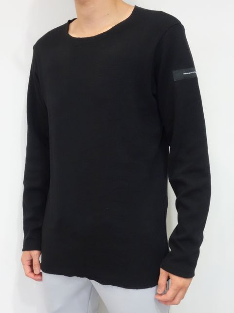 ST COTTON WAFFLE THERMAL / BASIC-CUT-001 / サーマル長袖Tシャツ / ブラック
