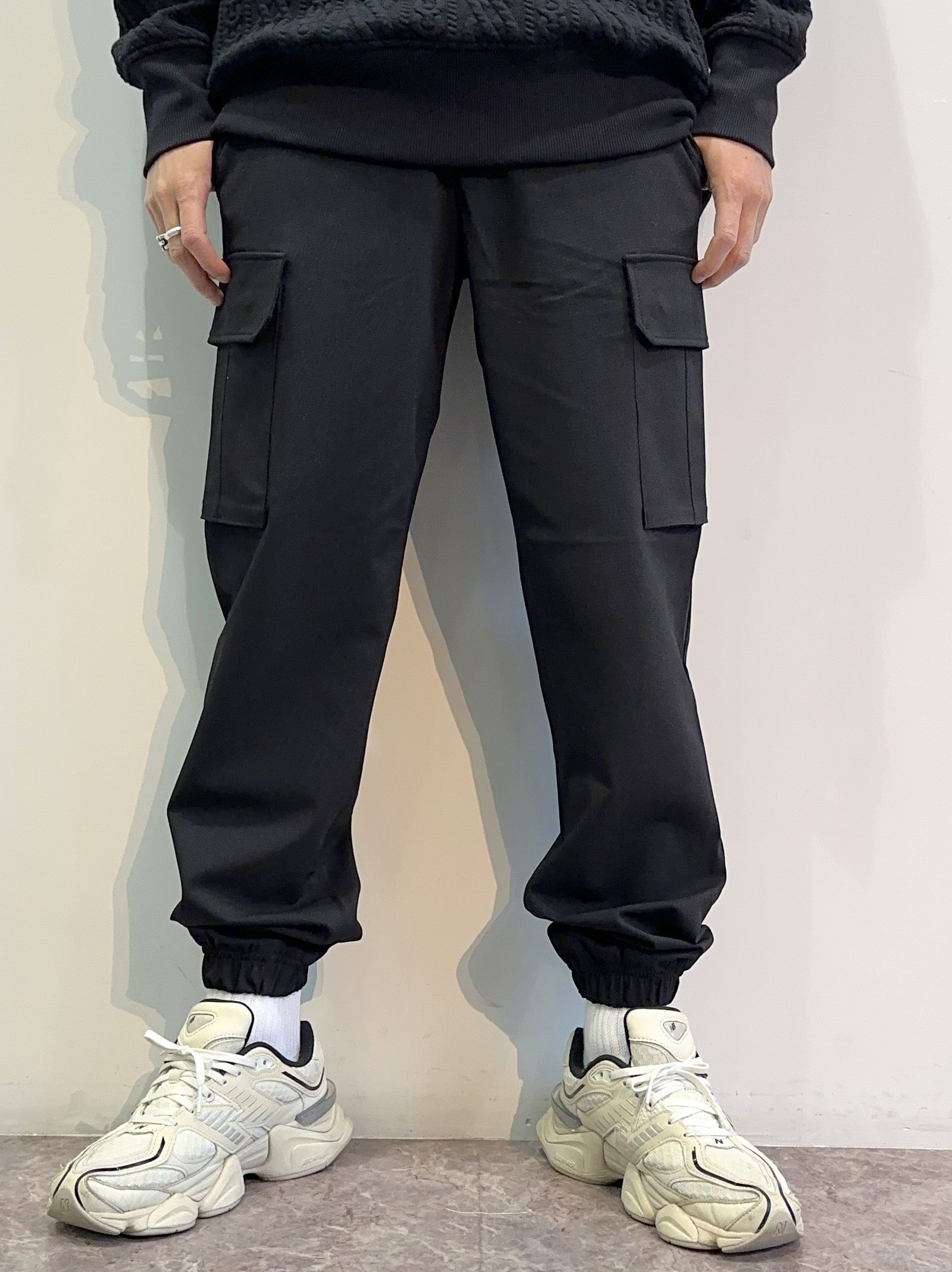 PT CARGO PANTS / RC29-ST-035 / 裾ゴムイージーカーゴパンツ / ブラック