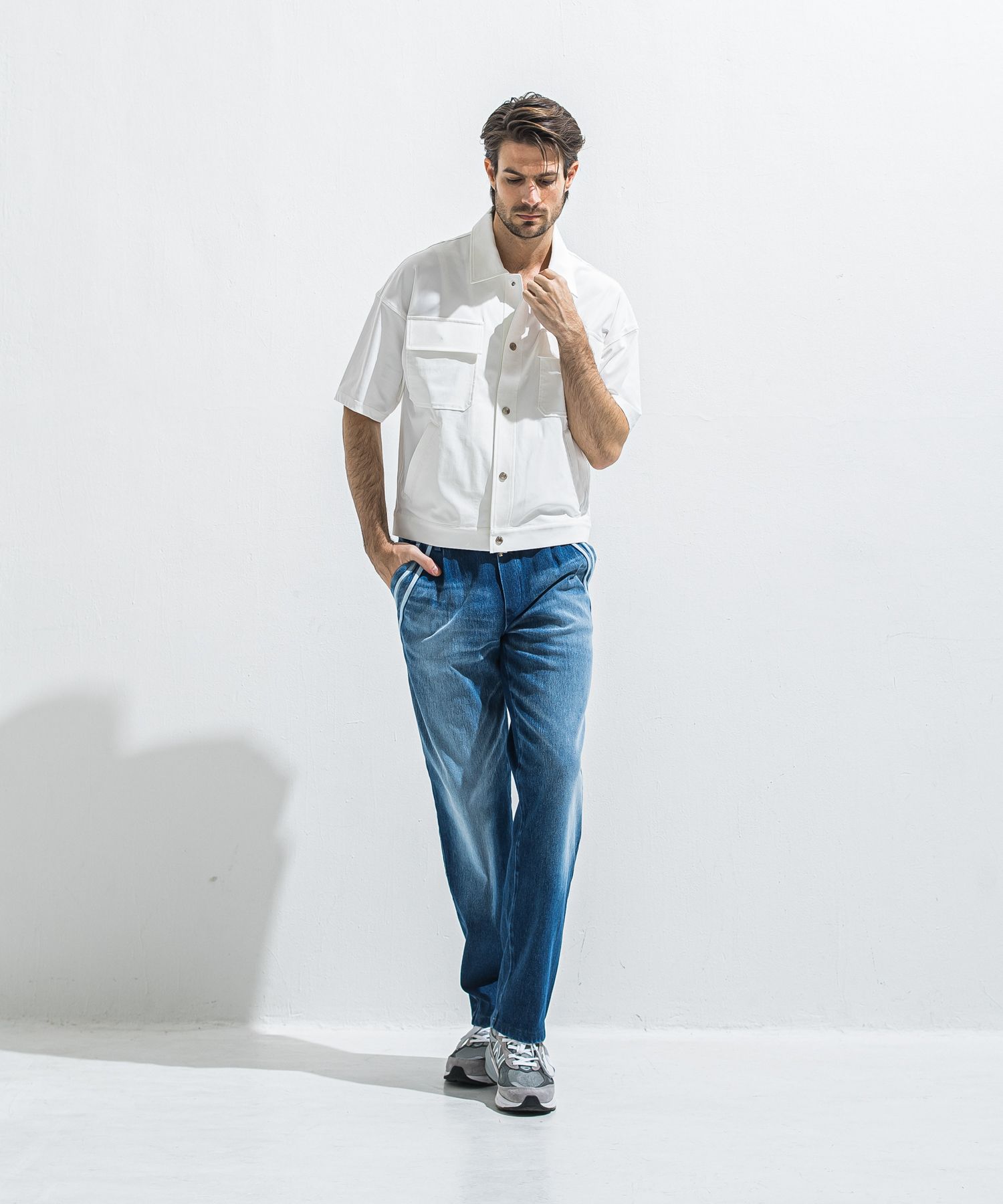 EDGE DENIM SEMI WIDE PT / RC40-ST-014WTD / デニムジャージセミワイドラインパンツ / ダークインディゴ (5月中旬入荷予定)