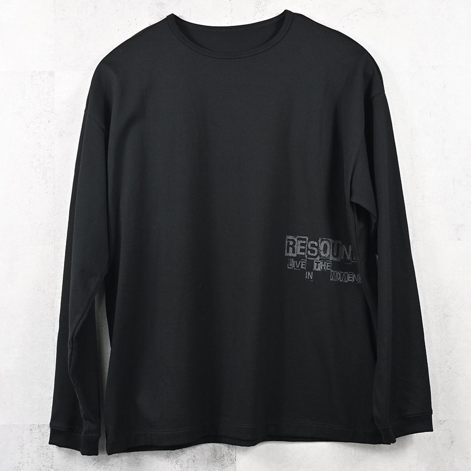UK OVER LONGSLEEVE TEE / RC41-T-002 / オーバーサイズ長袖ロゴプリントTシャツ / ブラック (7月中旬入荷予定)