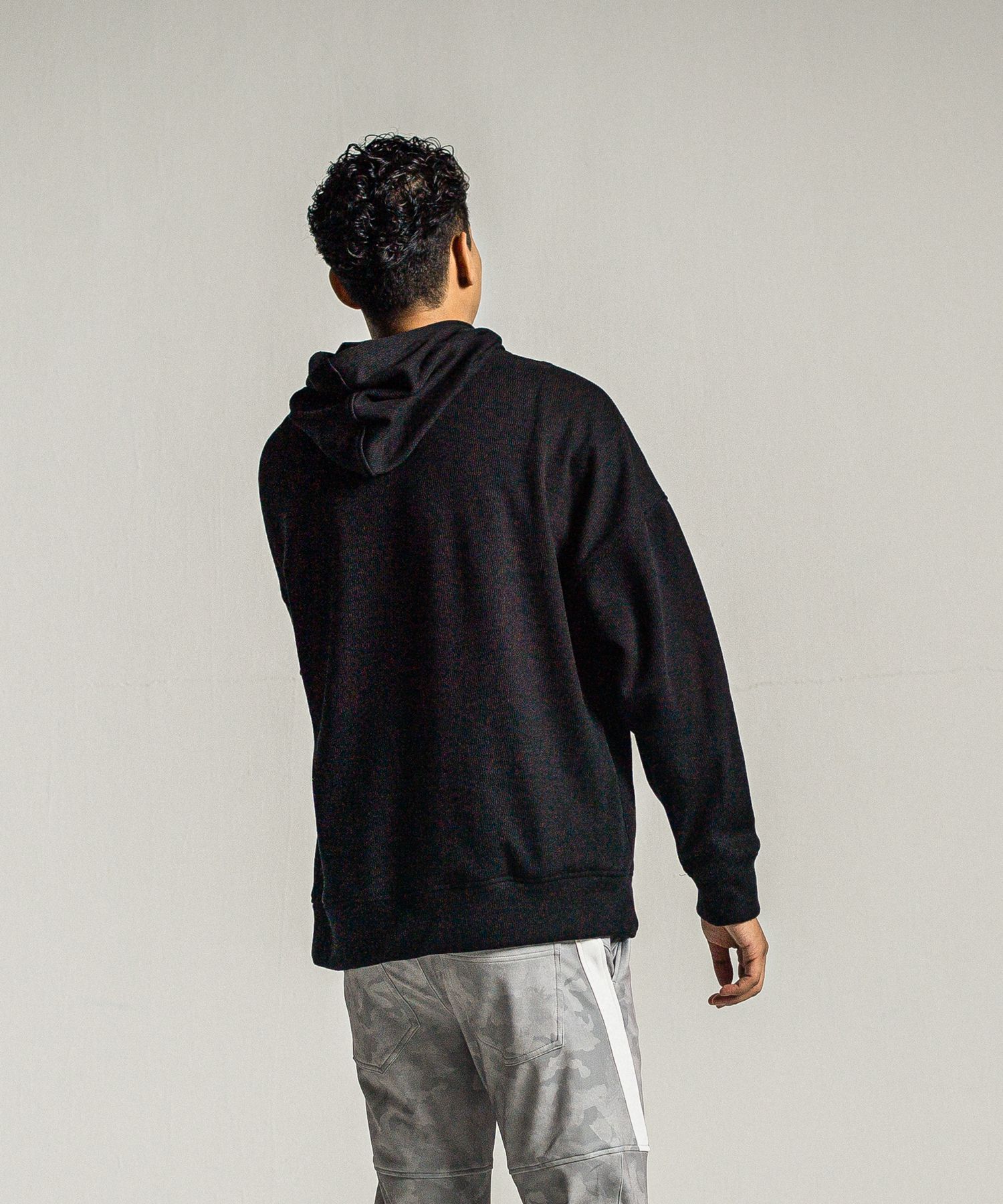 SHAGGY FLEECE THERMAL PULLOVER HOODIE / RC34-C-003 / 裏起毛サーマルパーカー / ブラック