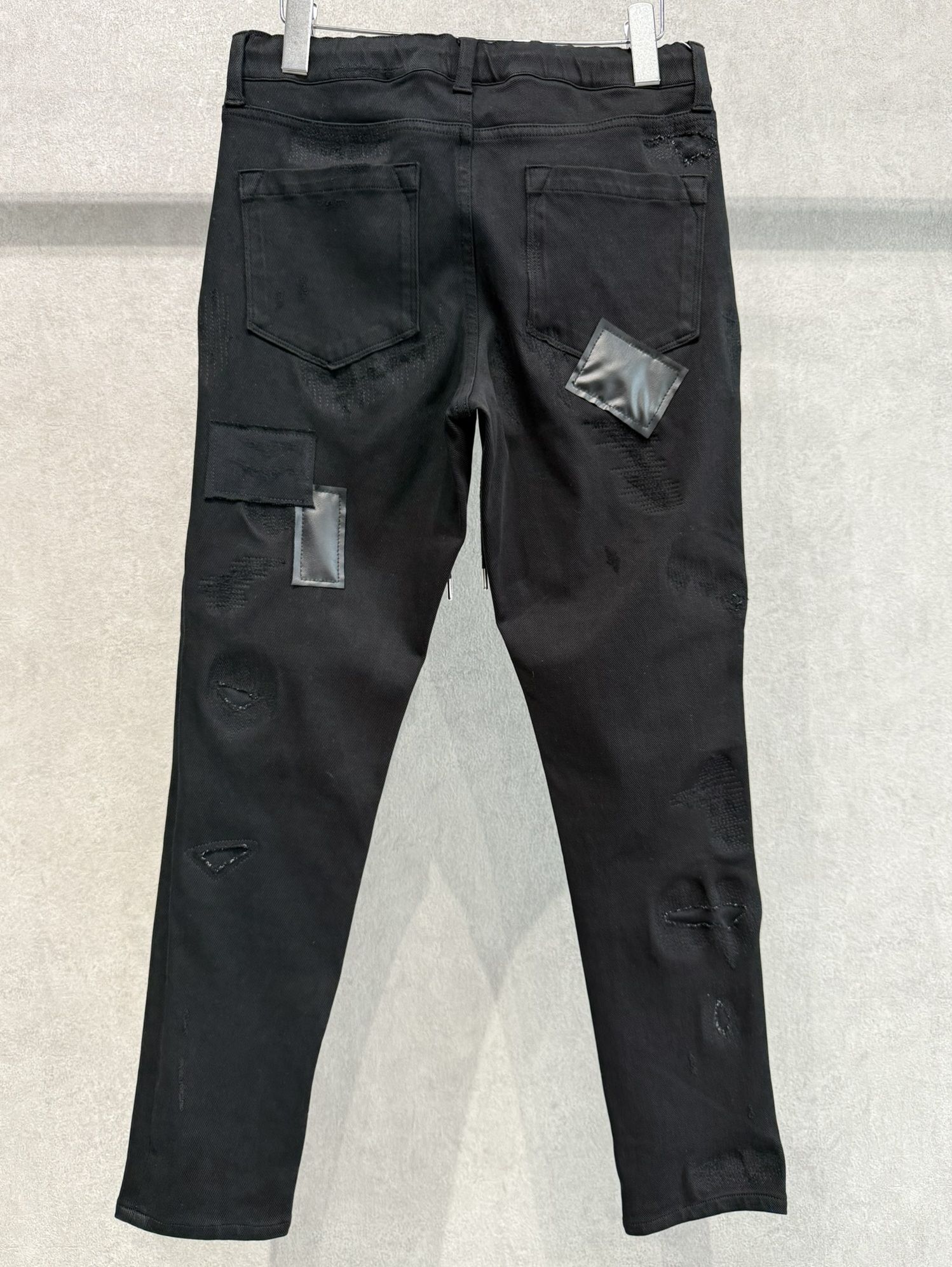 MICK DENIM JERSEY / BASIC-ST-020 / デニムジャージテーパードパンツ / ブラックリメイク