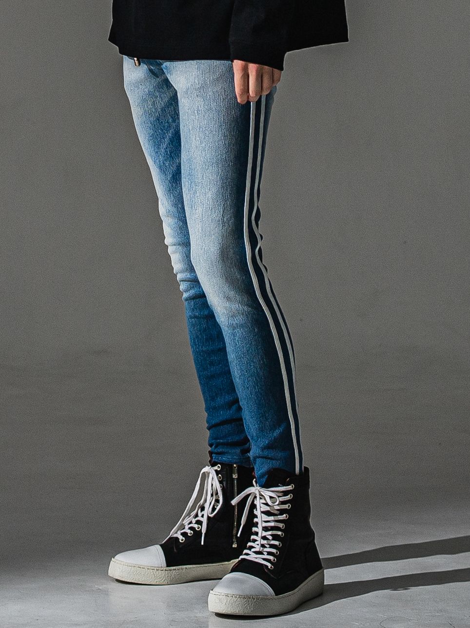 EX DENIM JERSEY BLIND LINE PT / RC41-ST-008D / デニムジャージラインパンツ / ライトインディゴ (9月上旬入荷予定)