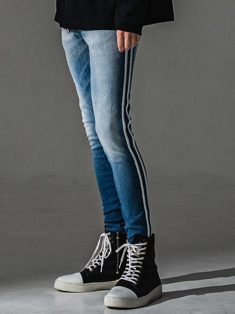 EX DENIM JERSEY BLIND LINE PT / RC41-ST-008D / デニムジャージラインパンツ / ライトインディゴ (9月上旬入荷予定)