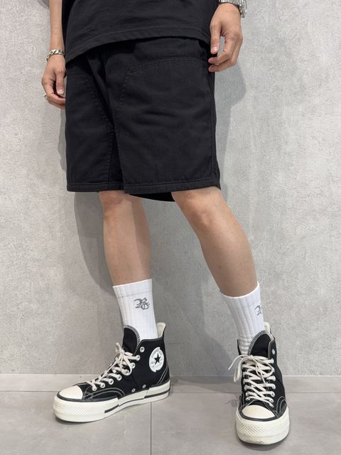 DOUBLE KNEE SHORTS / RC40-HP-007 / ダブルニーデニムハーフパンツ / ブラック