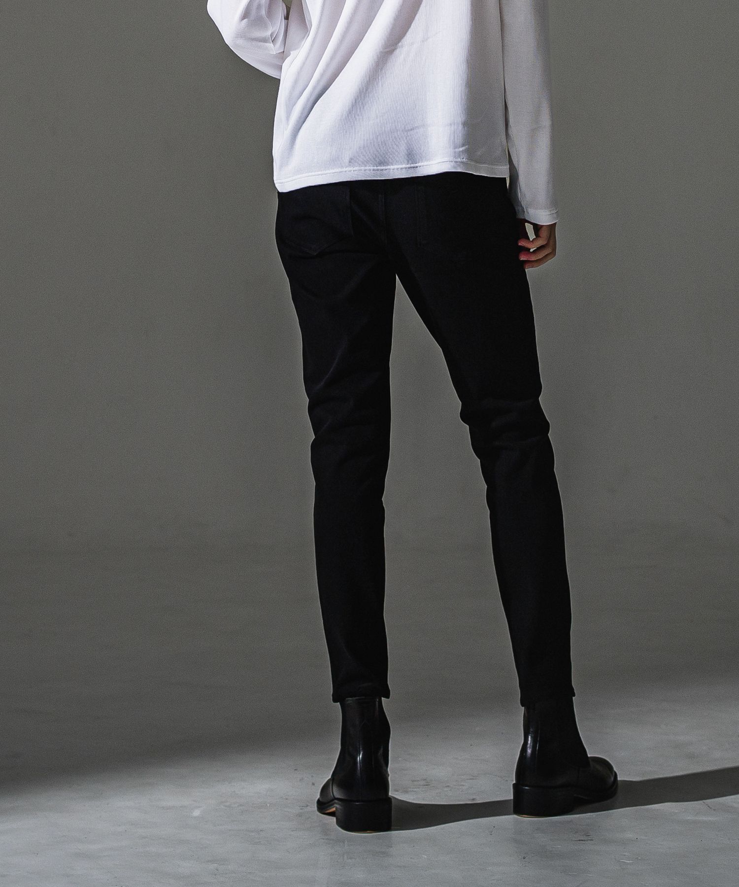MICK DENIM JERSEY / BASIC-ST-020 / デニムジャージテーパードパンツ / ブラック (9月上旬入荷予定)