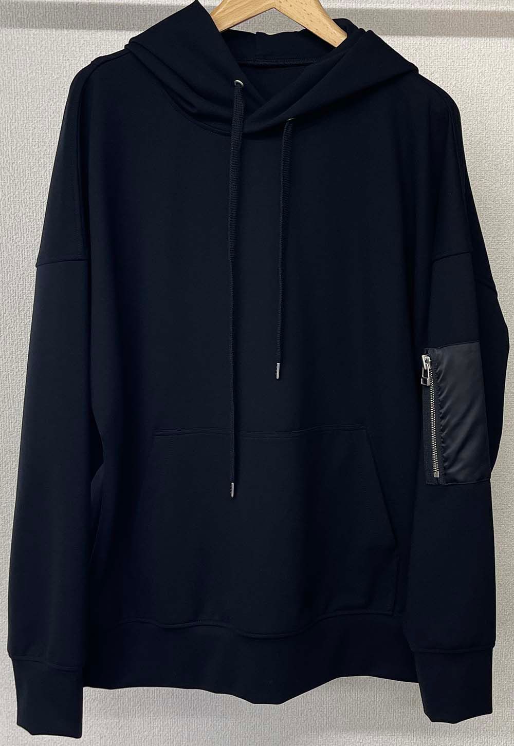 MILITARY POCKET LOOSE HOODIE / RC25-C-005 / ミリタリーポケットパーカー / ブラック