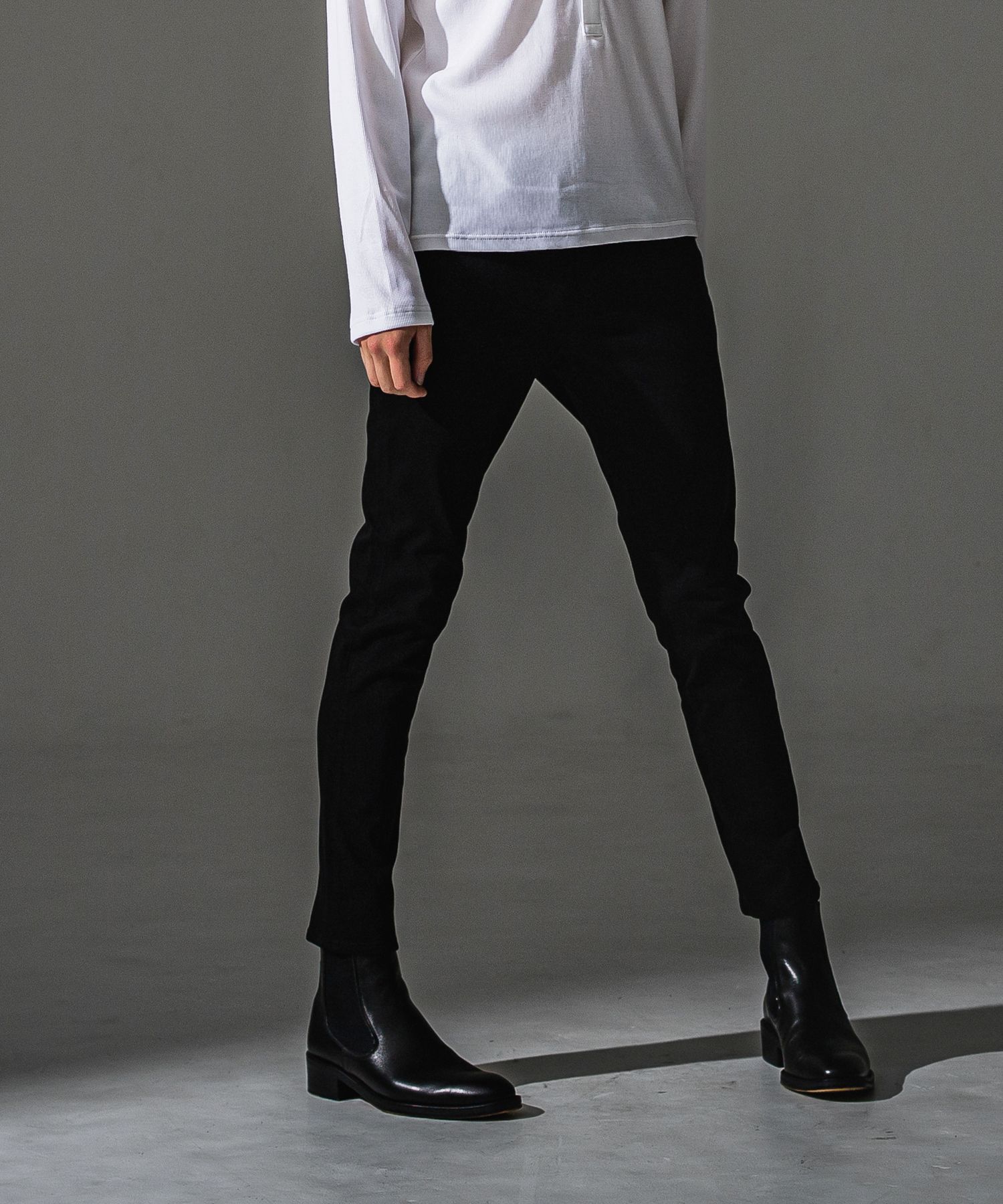 MICK DENIM JERSEY / BASIC-ST-020 / デニムジャージテーパードパンツ / ブラック (9月上旬入荷予定)
