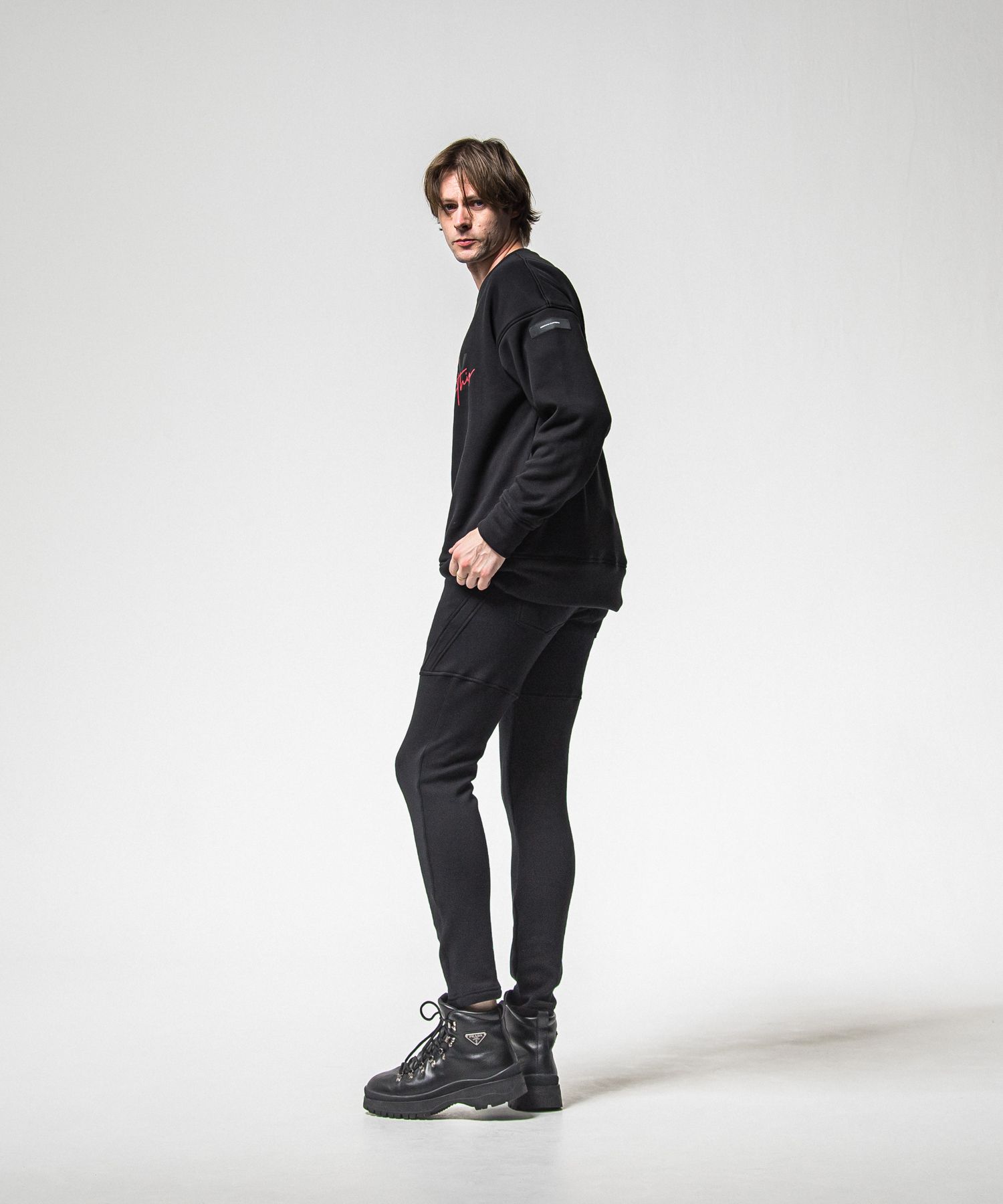 VELOURS FLEECE TYLER PANTS / RC38-ST-026H / 裏起毛スウェットラインパンツ / ブラック (11月中旬入荷予定)