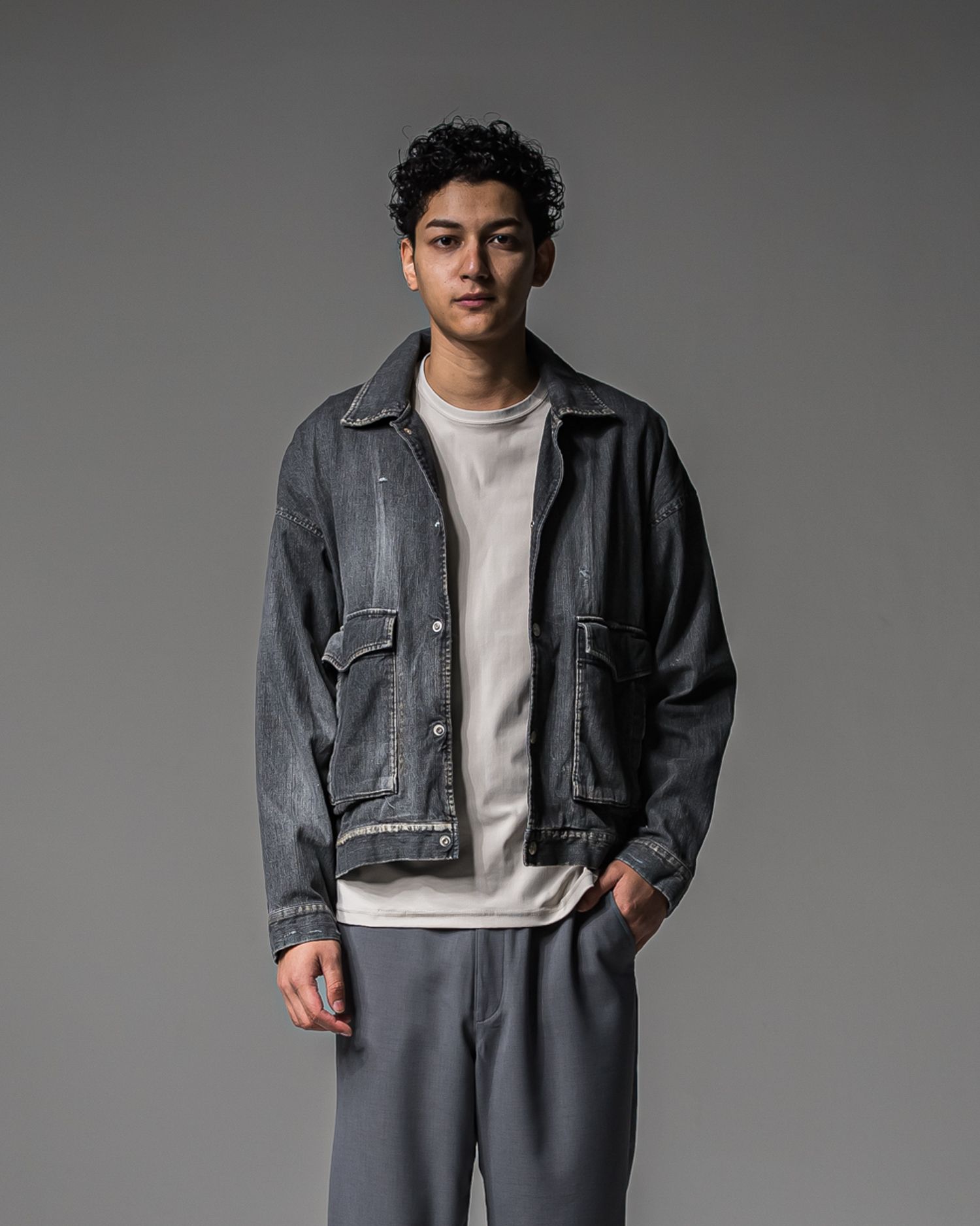 LDENIM AG FLIGHT JACKET / RC37-JK-001 / デニムフライトジャケット / ブラックユーズド