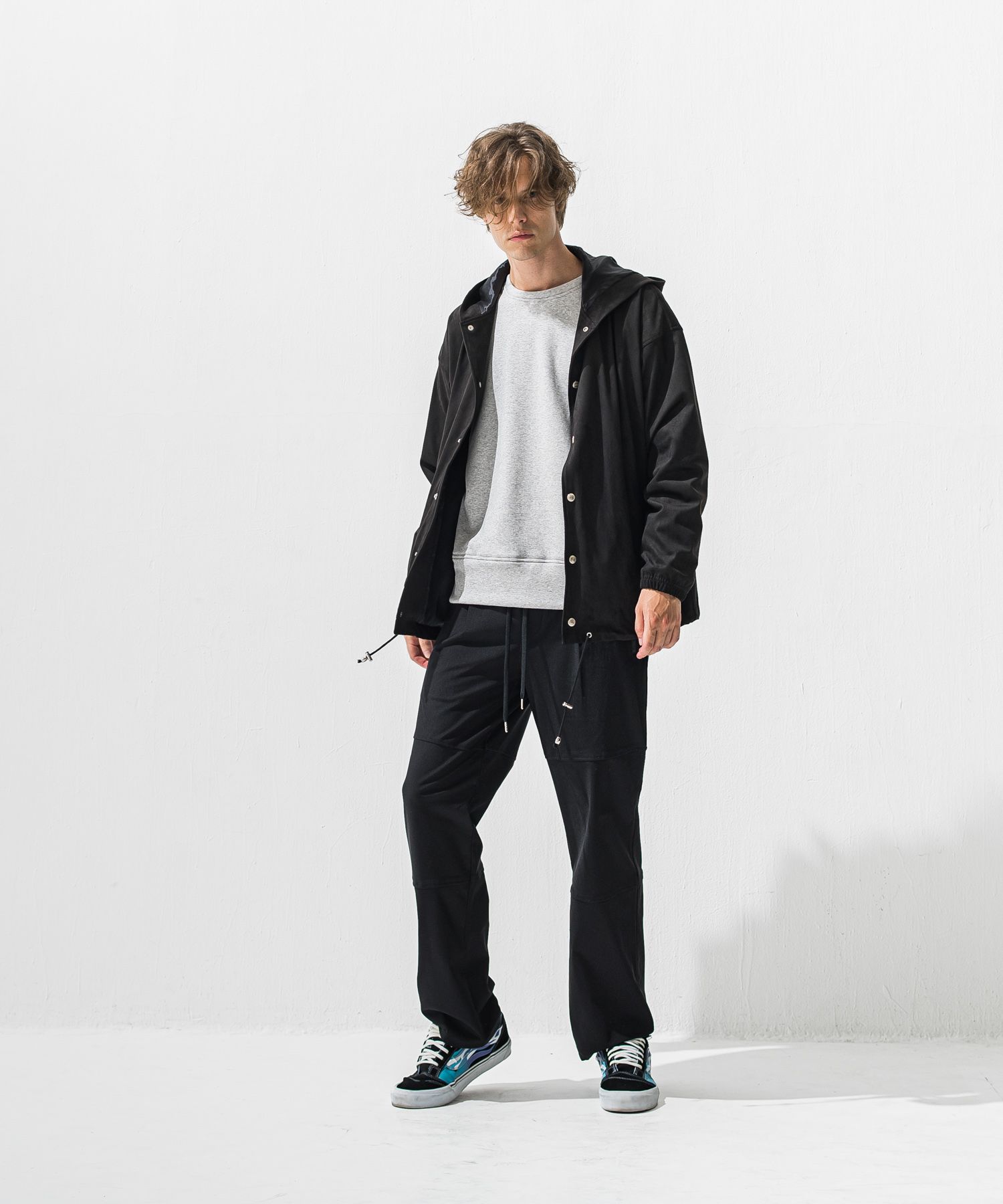 PIN ST RC VELOURS FLEECE DROP TRAINER / RC42-C-006 / 裏起毛バックロゴトレーナー / グレー (11月上旬入荷予定)