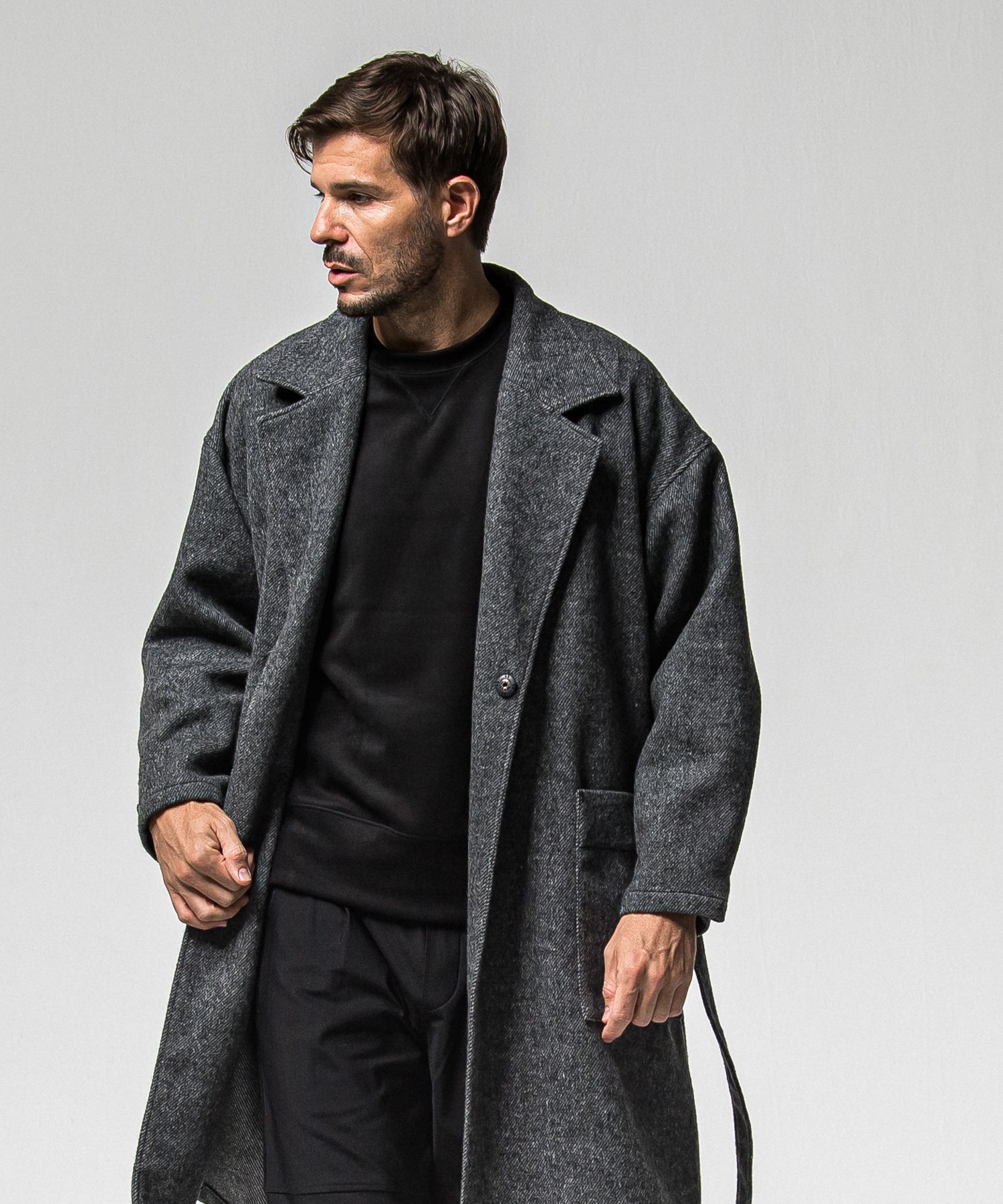 GOWN OVER COAT / RC38-JK-004 / オーバーサイズガウンコート / グレー (11月上旬入荷予定)