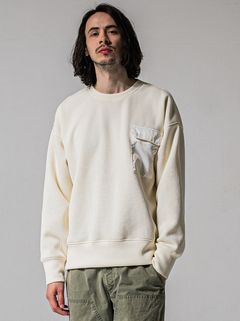 AZE MILITARY DROP TRAINER / RC39-C-003 / 高機能畦編みニットトレーナー / オフホワイト (1月下旬入荷予定)