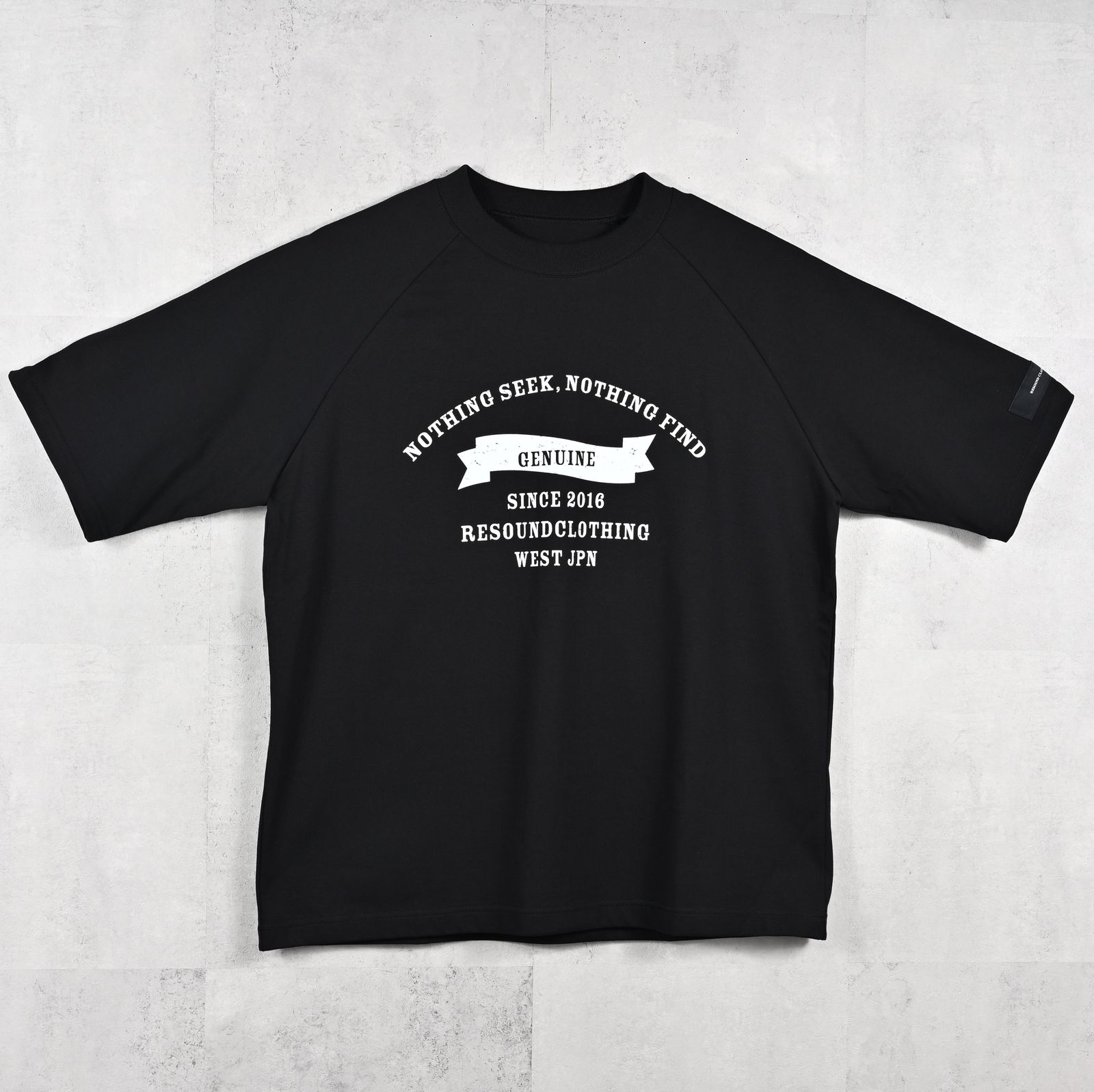 COLLEGE RAGLAN OVER TEE / RC39-T-002 / カレッジロゴラグランビッグTシャツ / ブラック (4月上旬入荷予定)