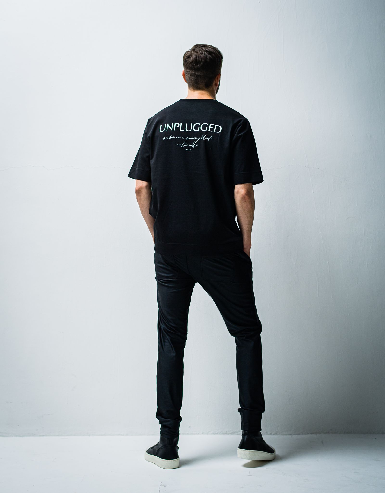 UNPLUGGED BACK T / OR1-T-002 / プリントTシャツ / ブラック