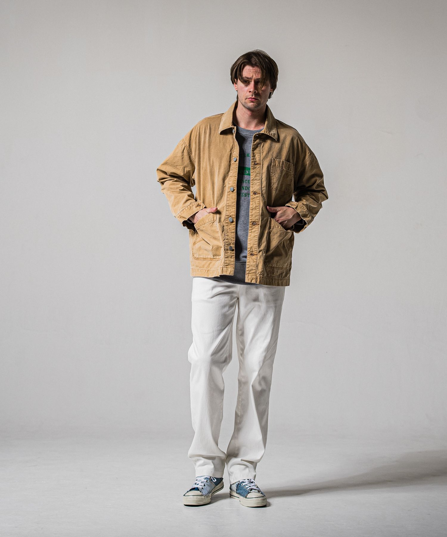 DENIM JERSEY WIDE PT / RC39-ST-016WTD / ライトオンスデニムジャージ ワイドパンツ / ホワイト (1月下旬入荷予定)