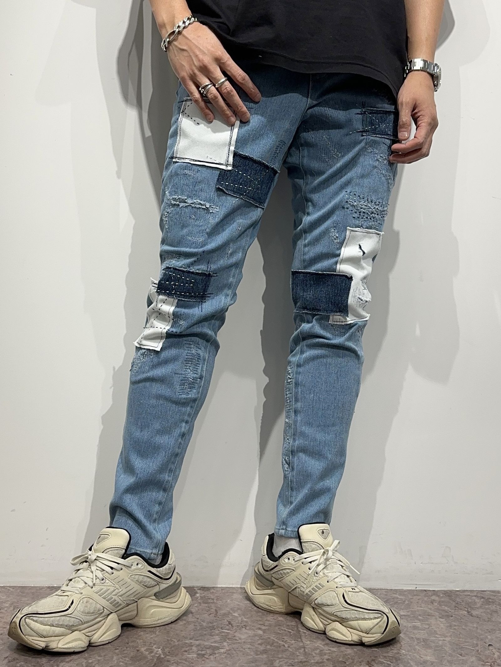 MICK DENIM JERSEY / RC33-ST-020 / デニムジャージテーパードパンツ / ライトインディゴリメイク