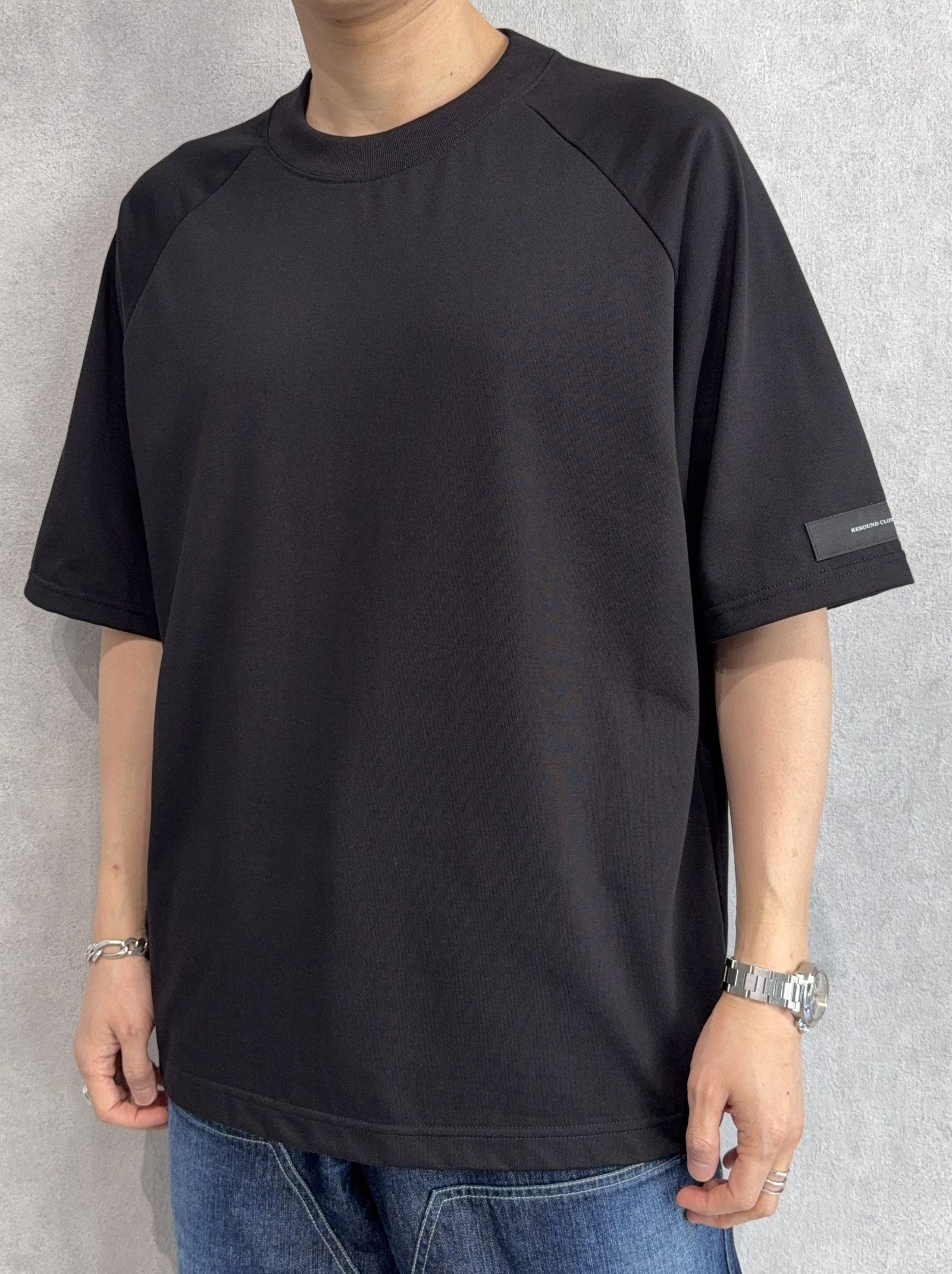 BACK RC RAGLAN OVER TEE / RC39-T-001 / バックロゴラグランビッグTシャツ / ブラック