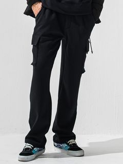 VELOURS FLEECE HEAD CARGO / RC42-ST-043 / 裏起毛セミワイドカーゴタックパンツ / ブラック (11月中旬入荷予定)