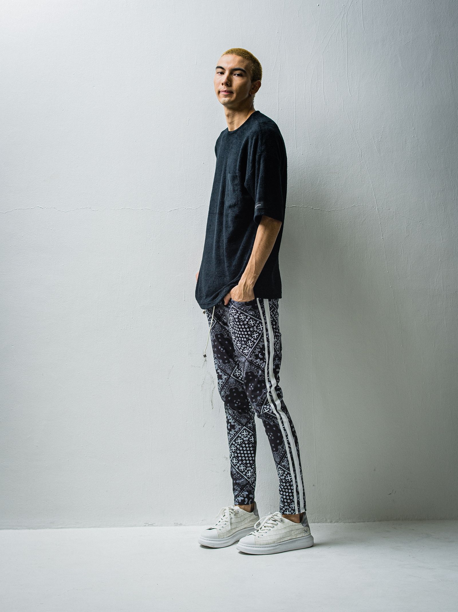 PILE LOOSE POCKET TEE / RC27-T-005 / パイルビッグポケットTシャツ / ブラック※