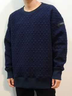 GEOMETRIC PATTERN DROP TRAINER / RC27-C-006 / 幾何学模様トレーナー / ネイビー