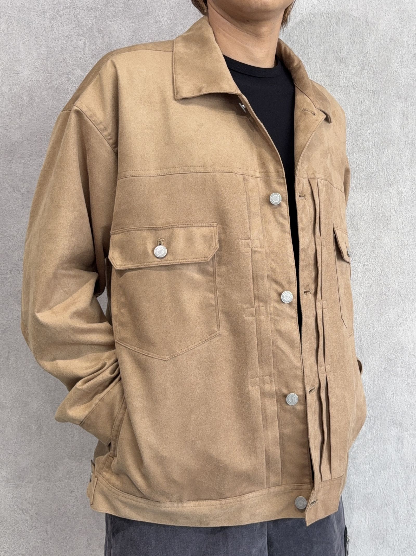 LEATHER OVER 2ND G / RC37-JK-005 / スエードエコレザー2ND型Gジャン / ベージュ
