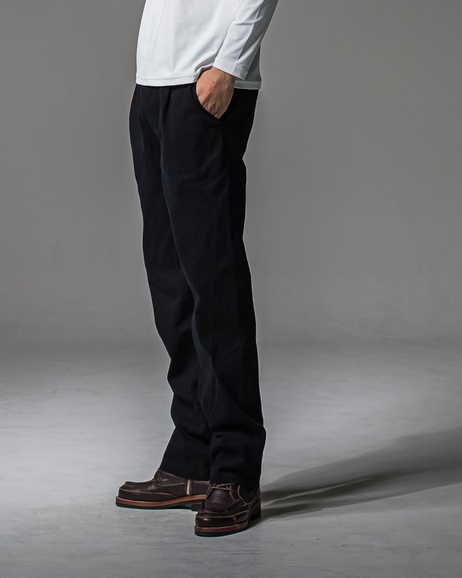 DENIM JERSEY WIDE PT / RC37-ST-016WTD / ライトオンスデニムジャージ ワイドパンツ / ブラック