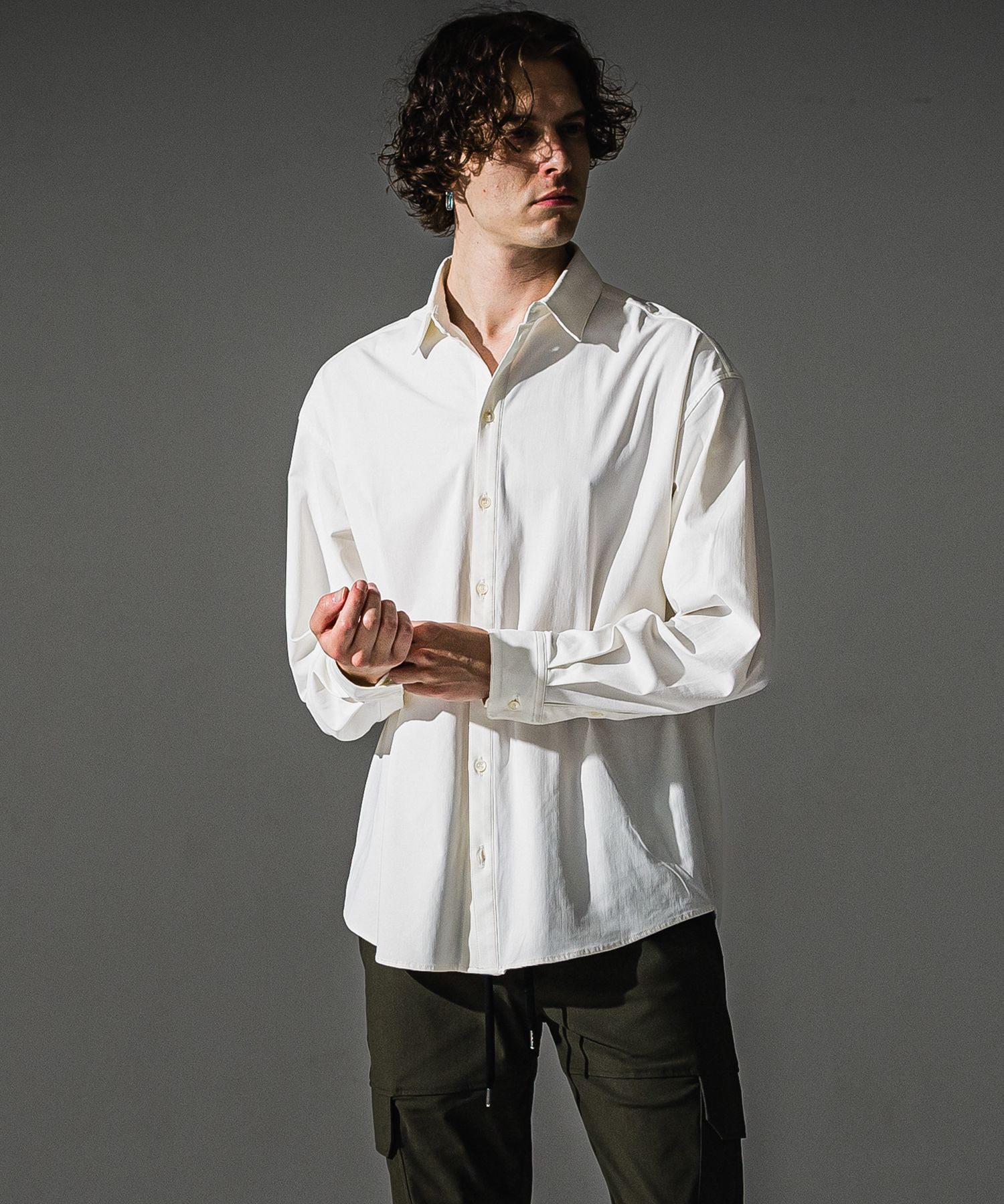 NYLON JACK SHIRTS / RC41-SH-001 / オーバーサイズナイロンシャツ / ホワイト (7月下旬入荷予定)